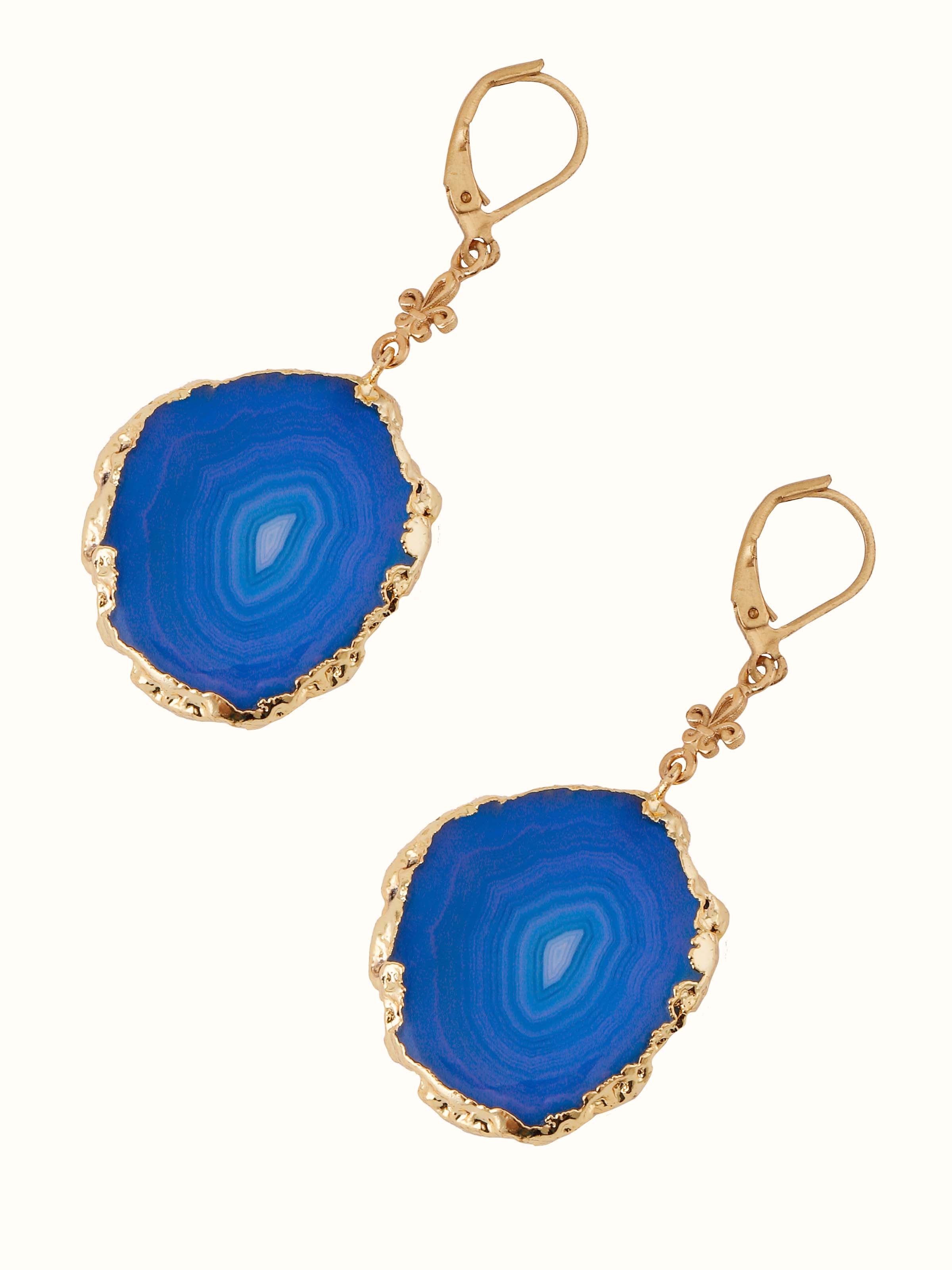 Back view of Agate Drop Earrings featuring elegant stone settings by Swadesh