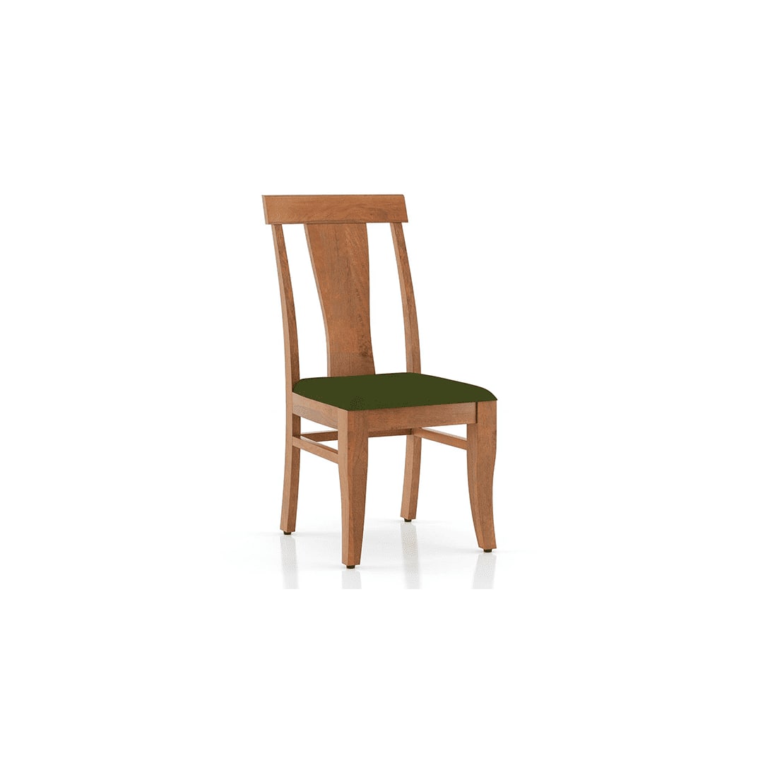 Fabio Dining Chair Set Of 2 In Colour Olive Green And Finish Amber Walnut
