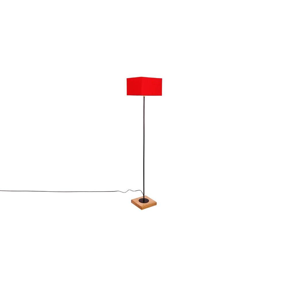 Drake Red Cotton Shade Floor Lamp