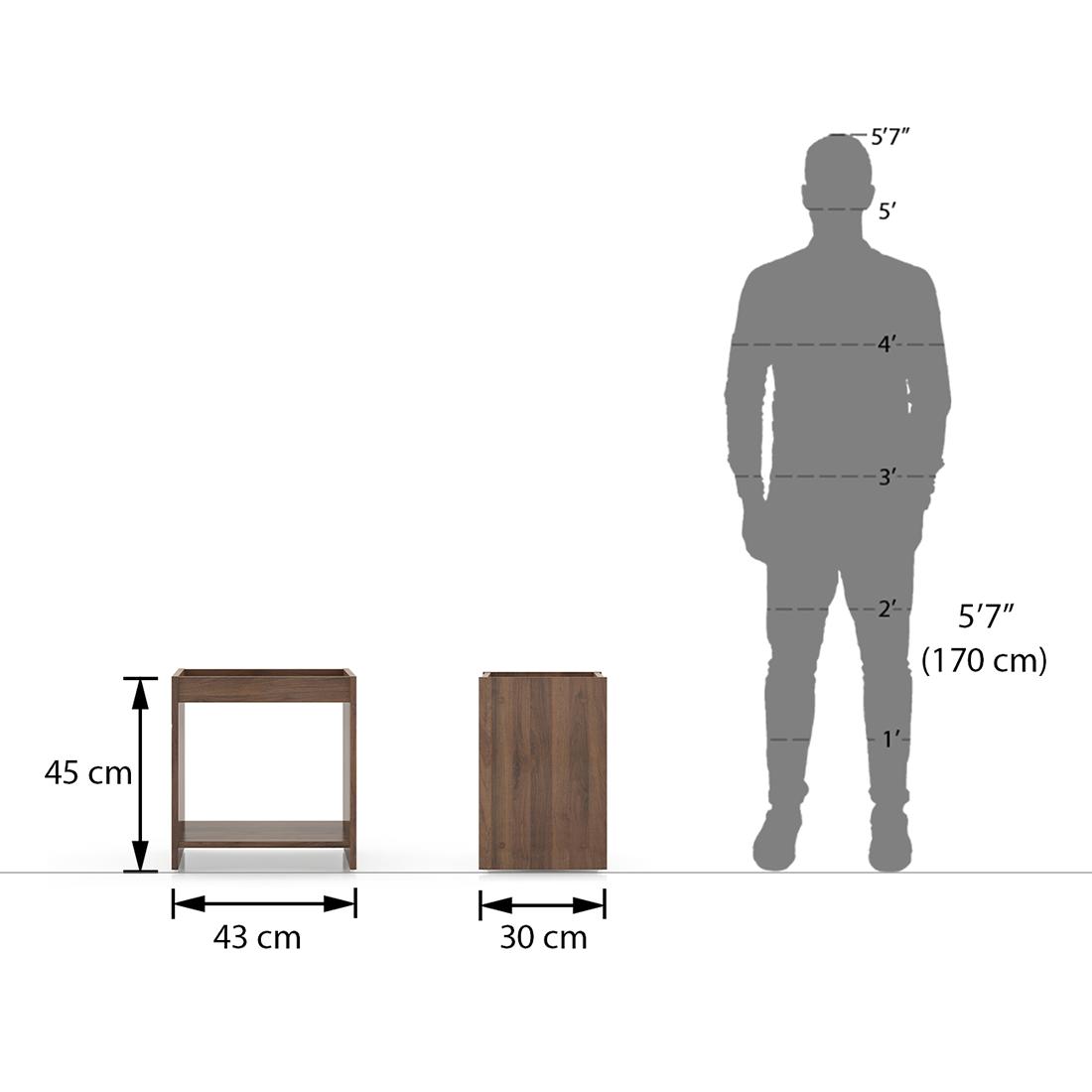 Ally Engineered Wood Side Table in Classic Walnut Finish