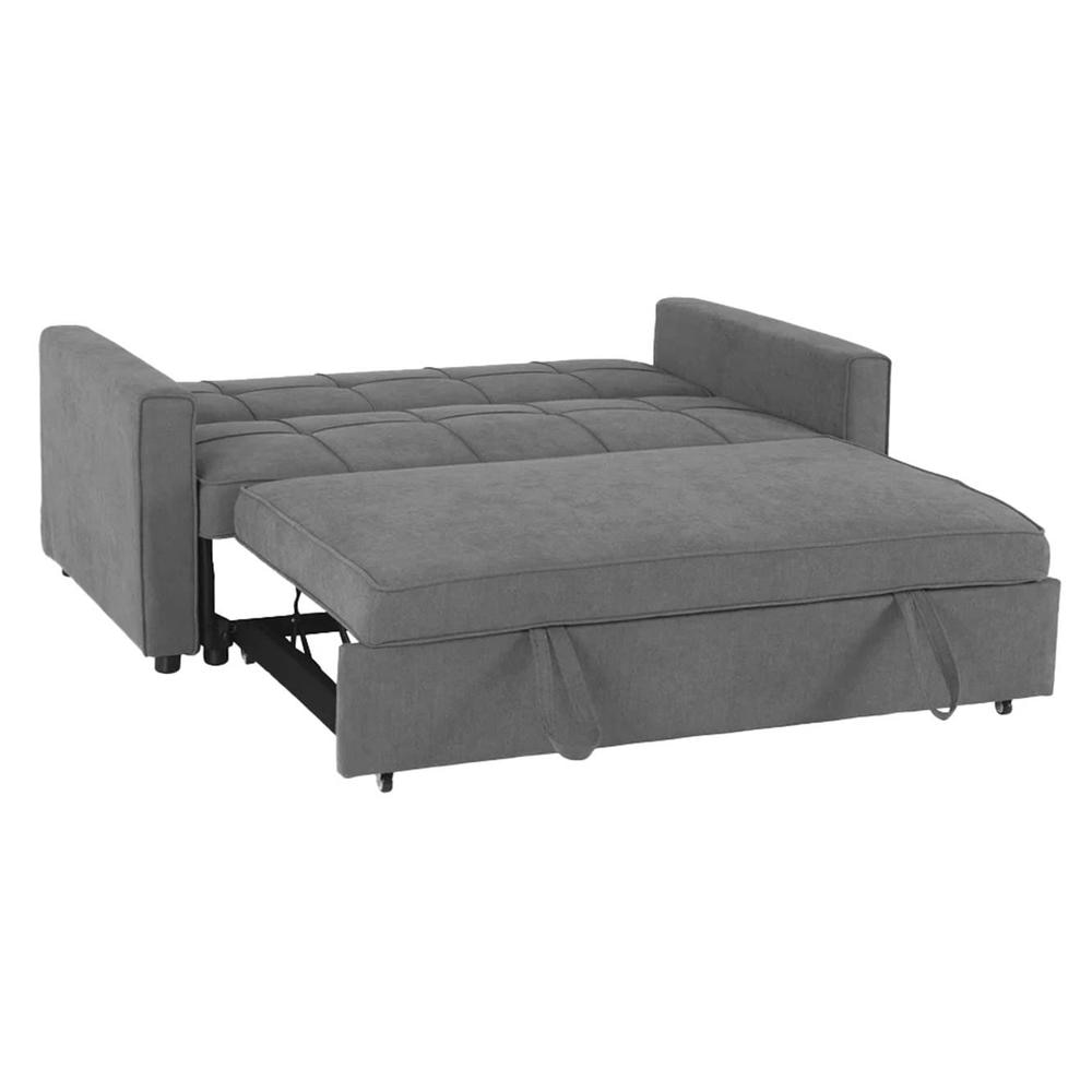 Medas 3 Pull Out Sofa Cum Bed In Dark Grey Colour