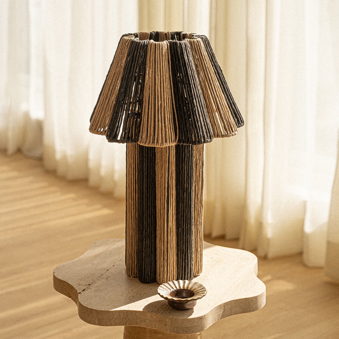 Kenji Handcrafted Table Lamp Conical - Orange Tree