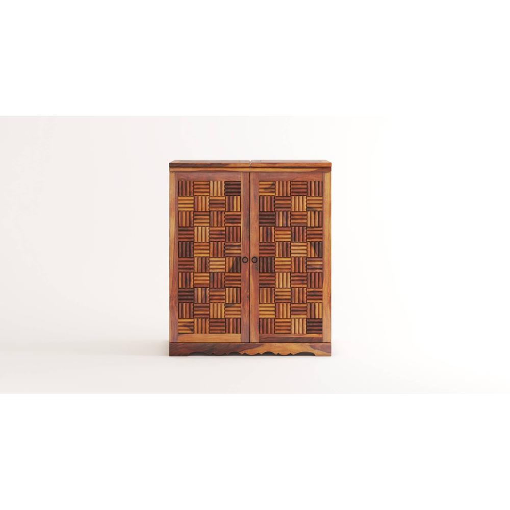 Scandi Bar Cabinet in Honey Finish