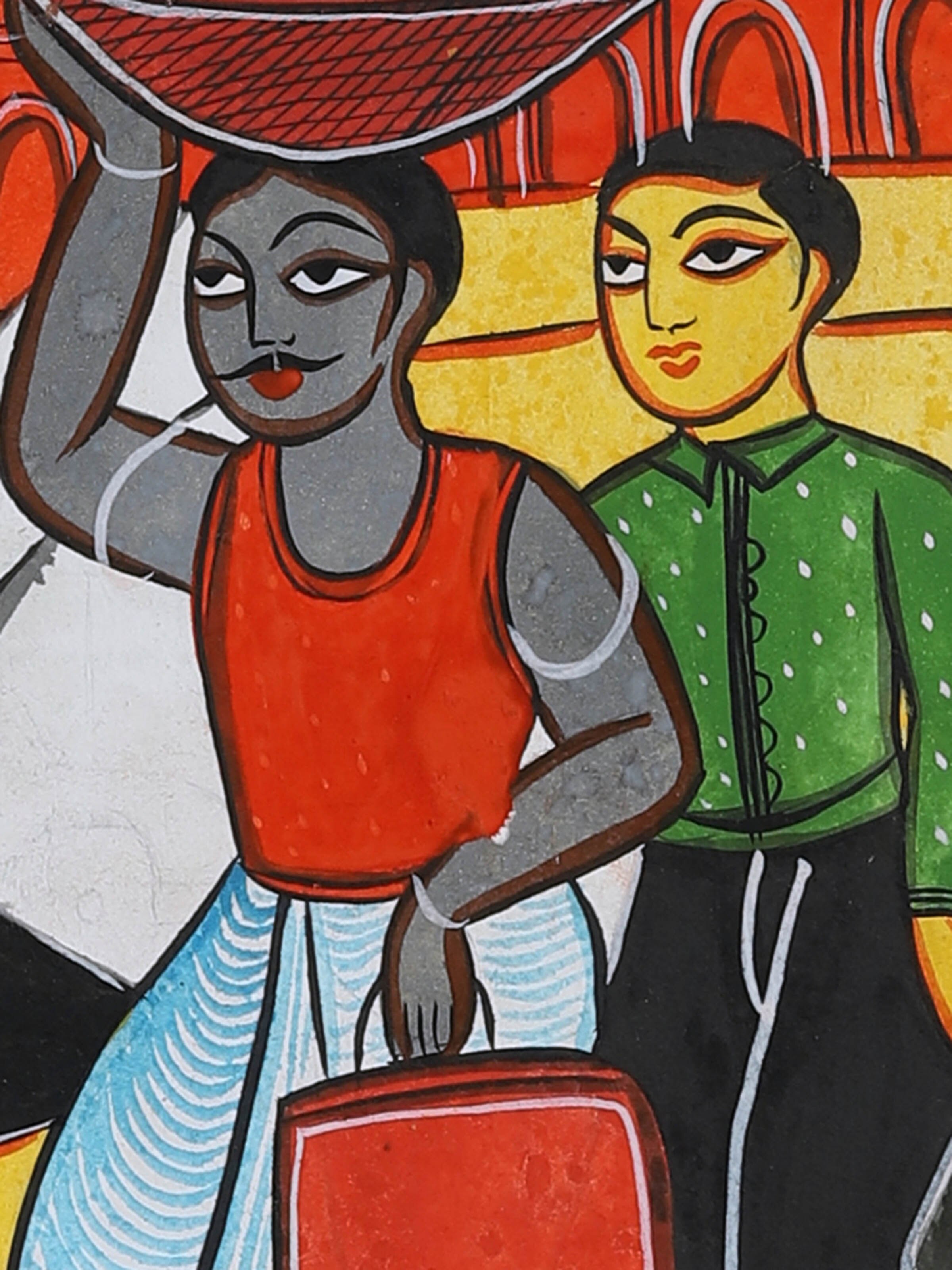 Detail shot of Bengal Culture Kalighat Painting