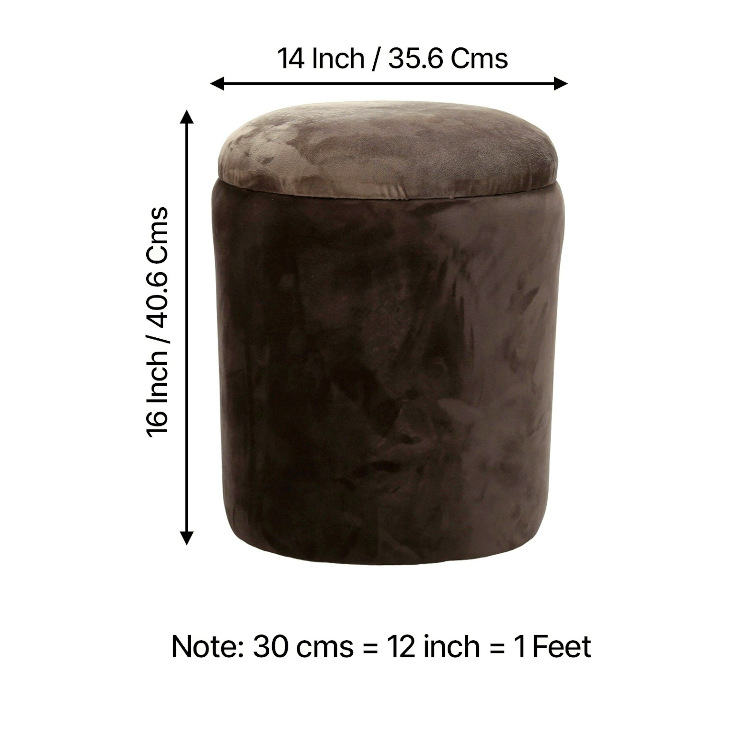 Wayne Pine Wood Accent Set of 2 Ottoman Pouffees in Cedar Brown Velvet