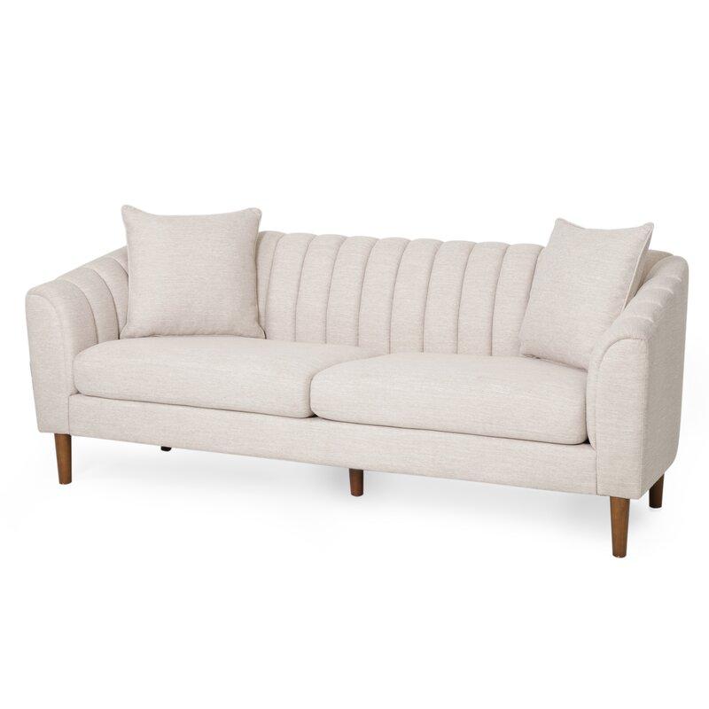 Mid Century Fabric Sofa (Beige)