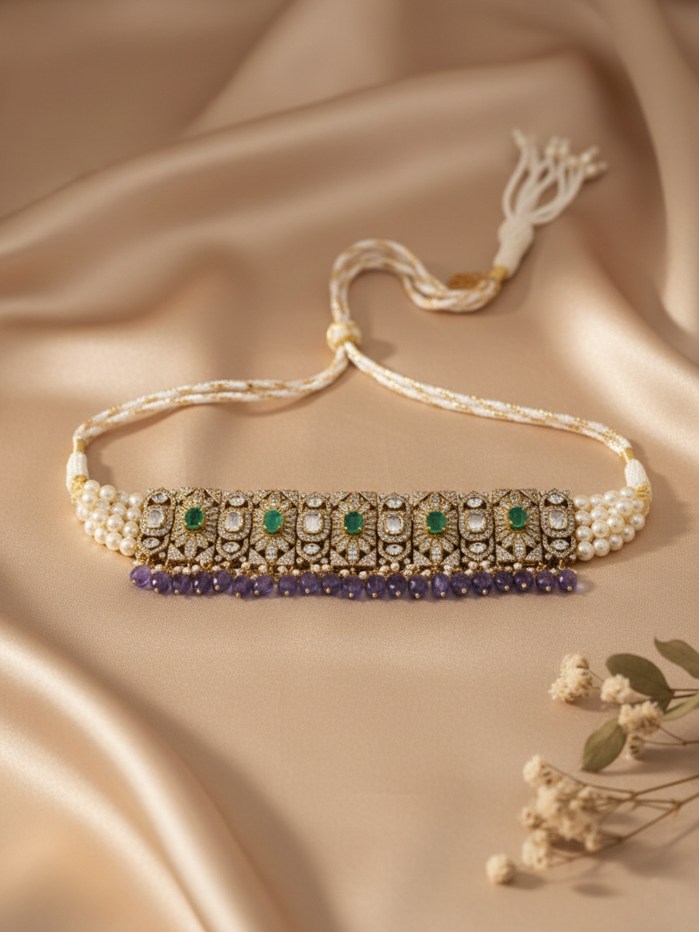 Lifestyle view of Silver Smithing choker necklace