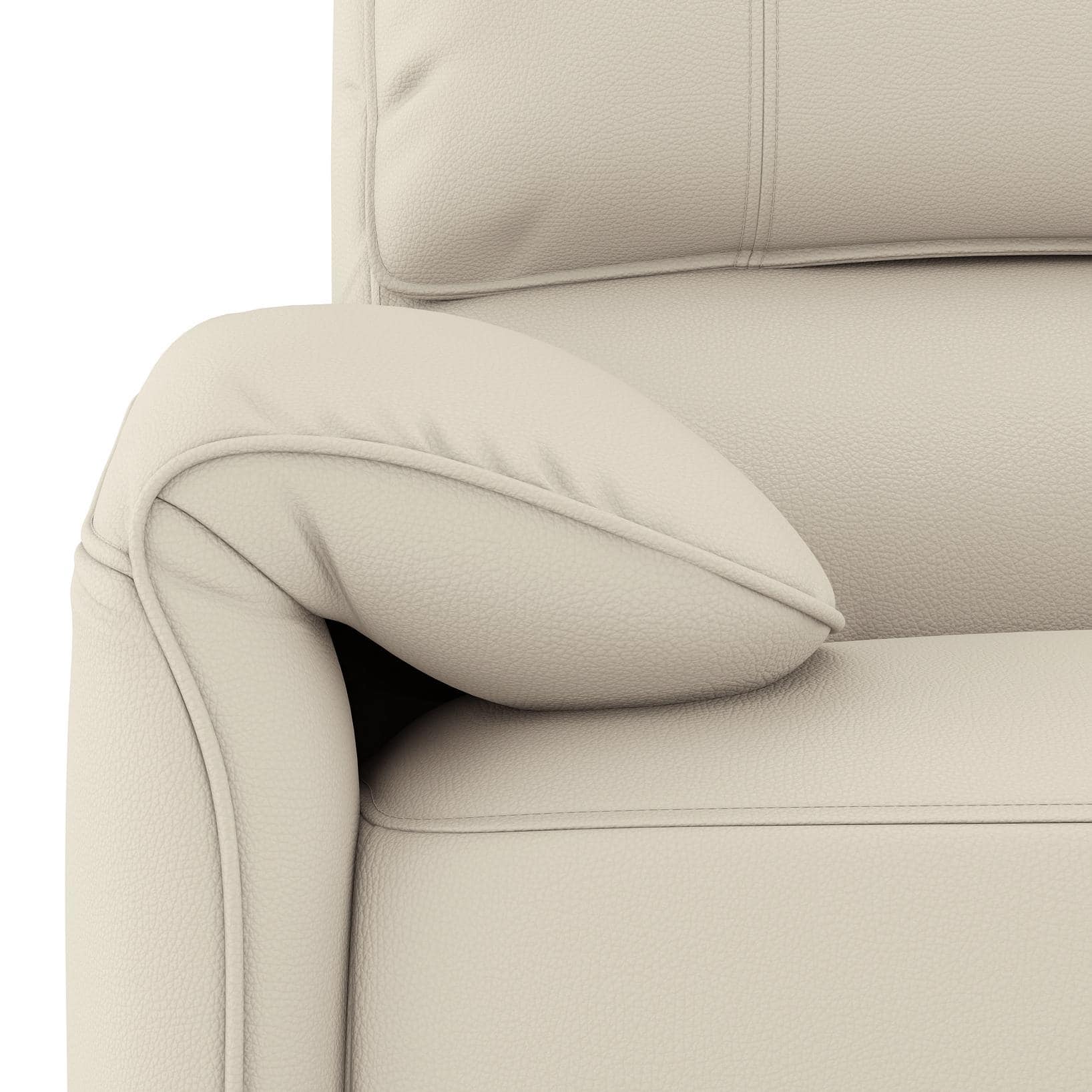 Leeroy One Seater Leather Recliner Sofa in Oyster White Colour