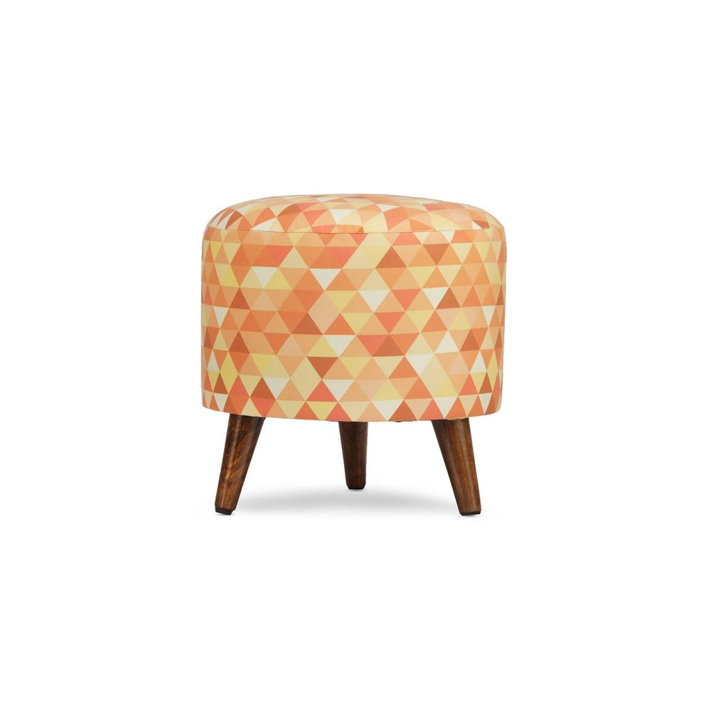 Arabella Solid Wood  Ottomon in  Yellow Colour