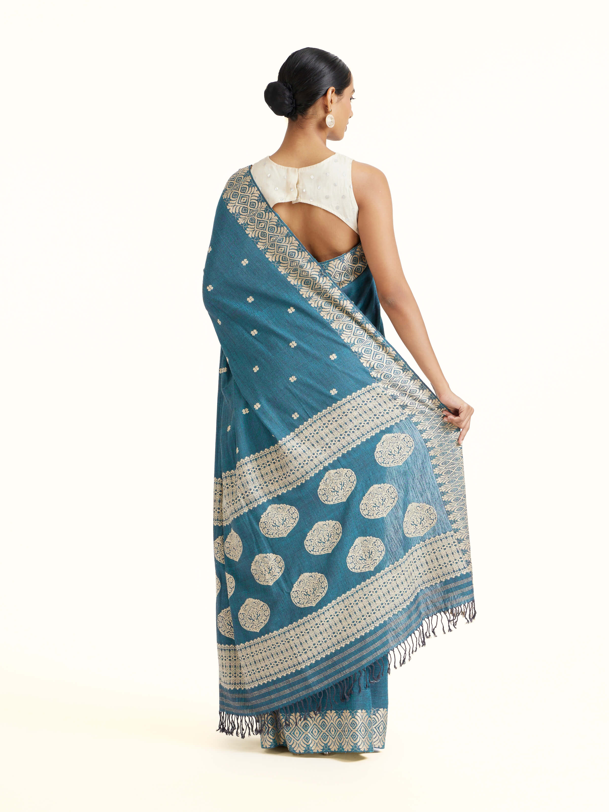 Indigo Eri Silk Saree