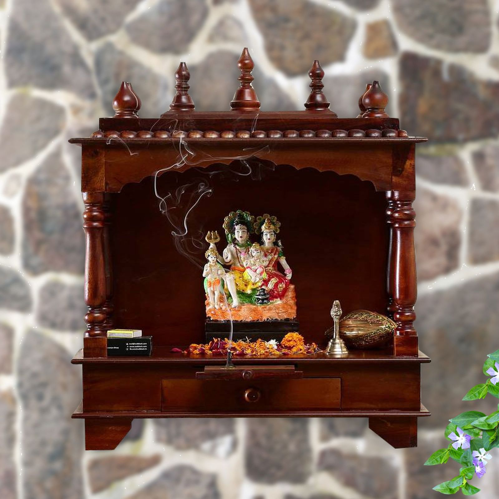 D'Dass Sheesham and Mdf Wooden Home Temple For Pooja Mandir For Home