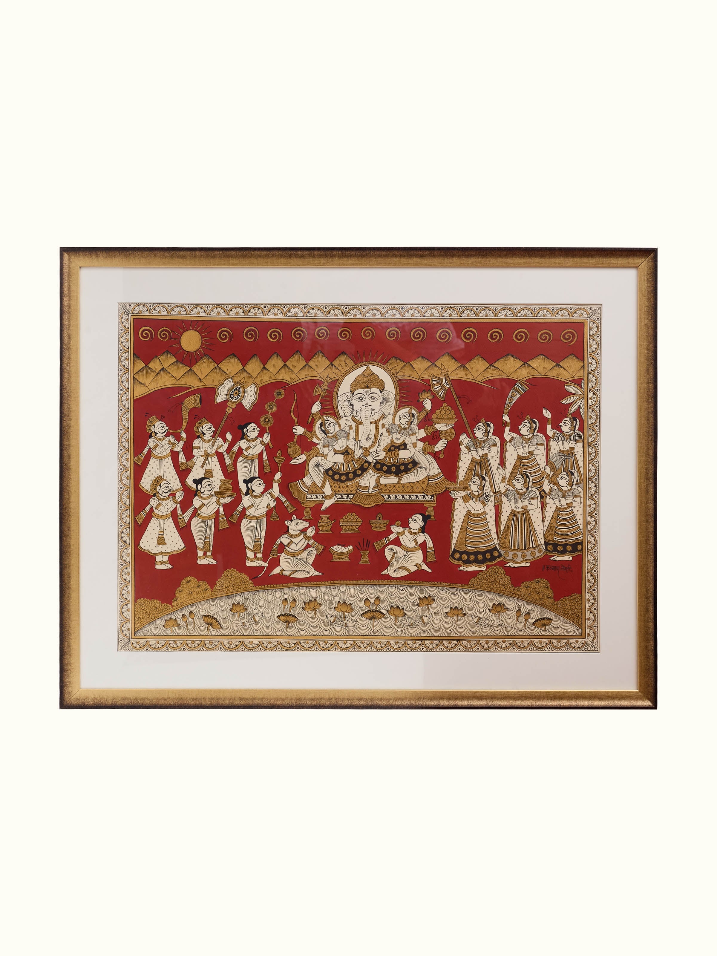 Ganesh Vandana Kamal Phad Painting