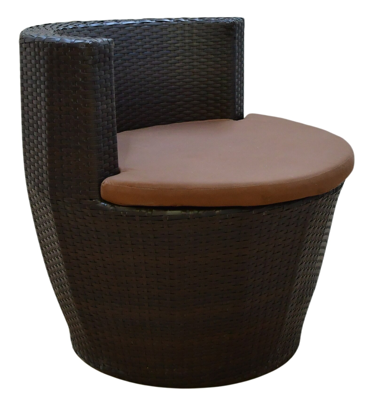 Burnie Wicker Chair In Brown Tone Finish