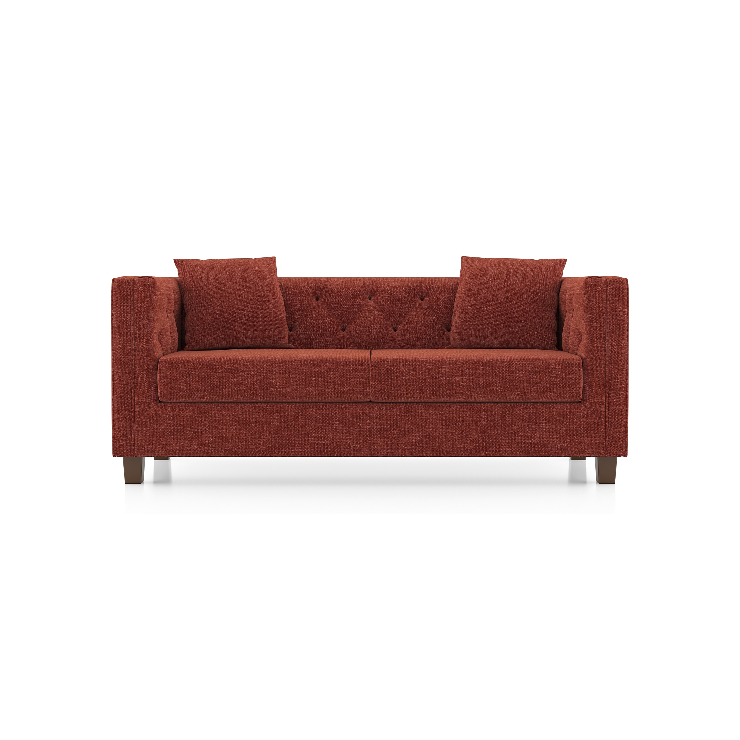 Windsor 2 Seater Fabric Sofa (Colour: Dark Coral)