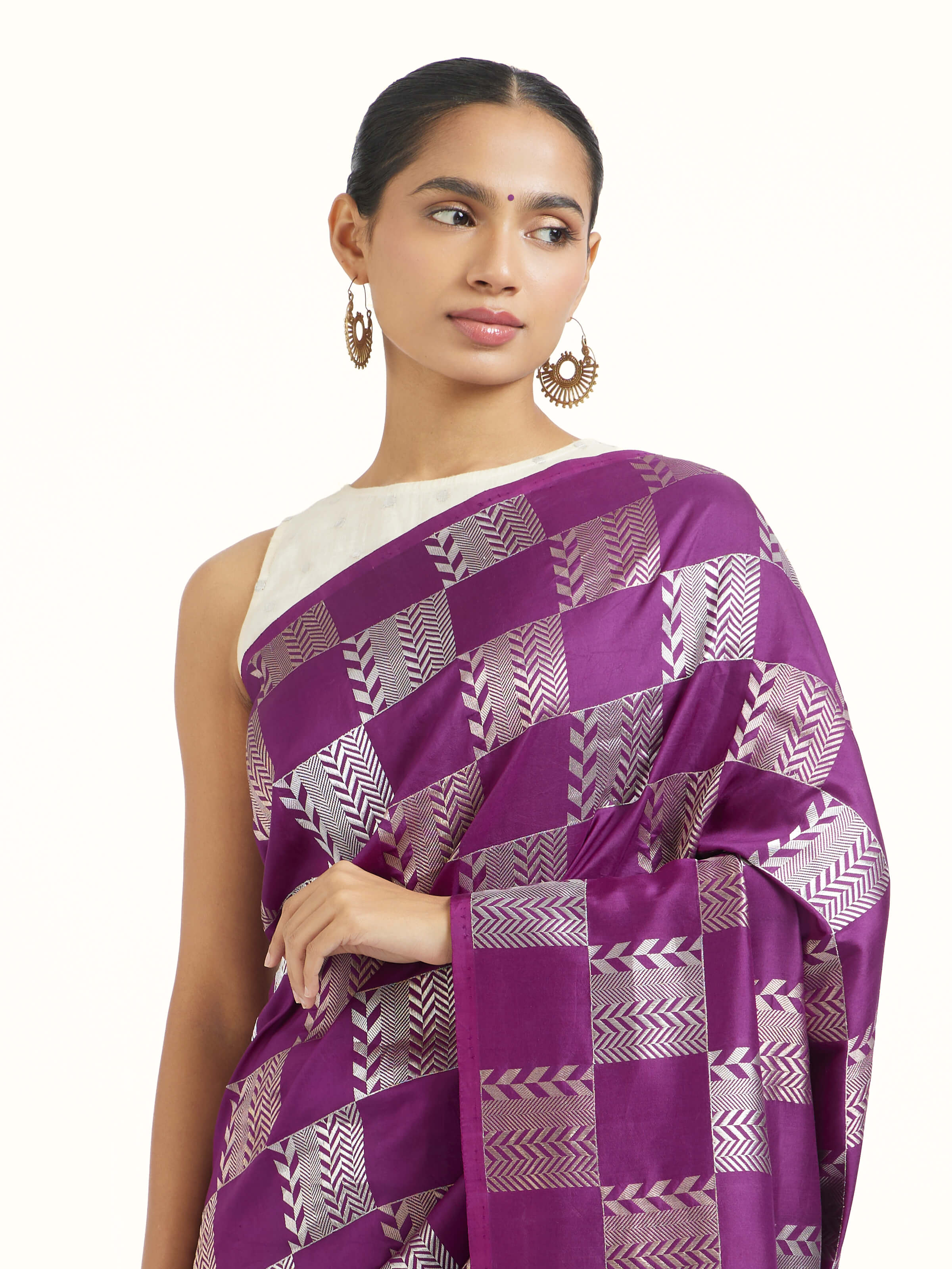 Purple Banarasi Kadhwa Silk Saree