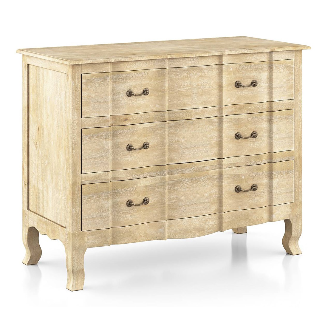 Helena Solid Wood Chest of 3 Drawers in White Finish