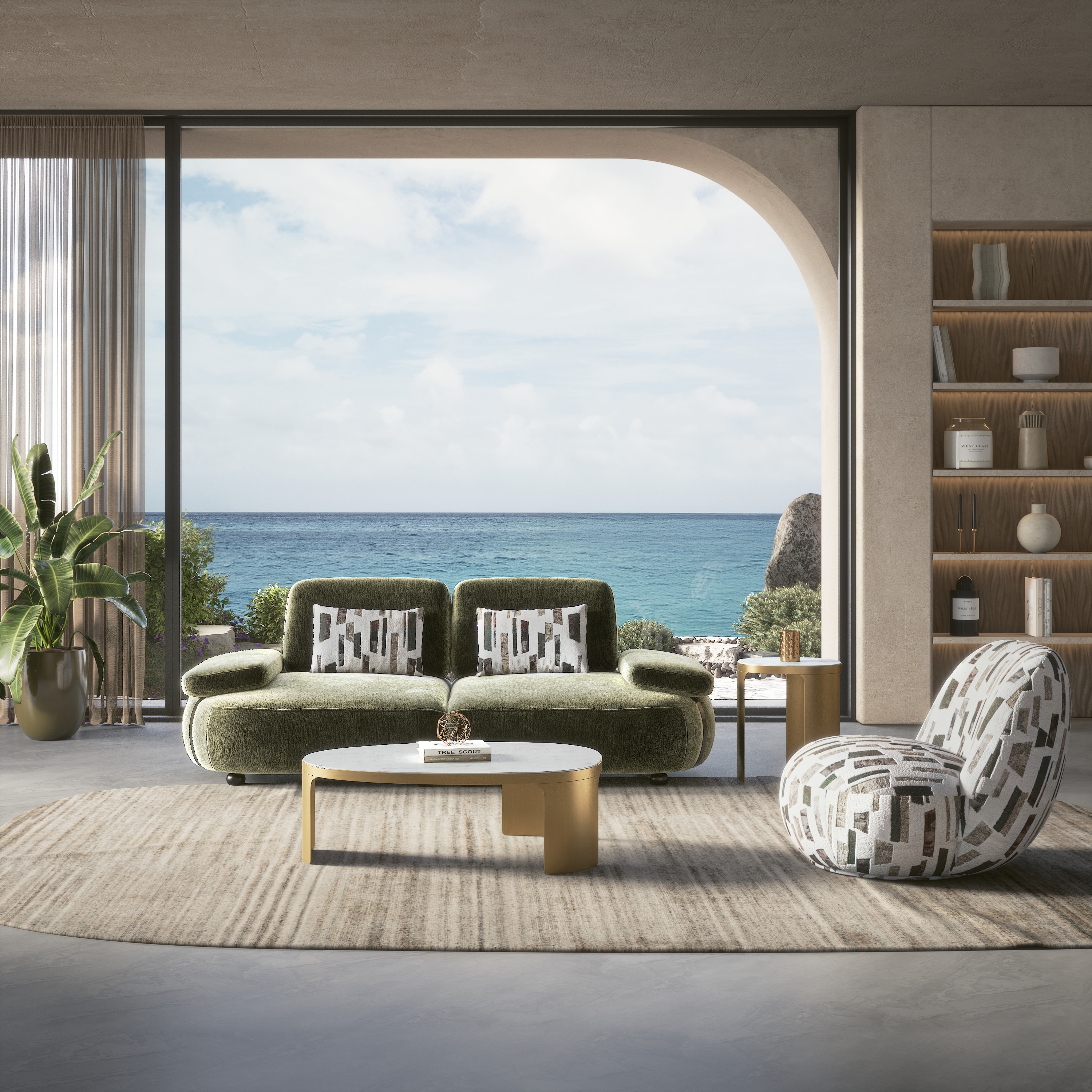 Soho 3 Seater Fabric Sofa In Fern Fabric