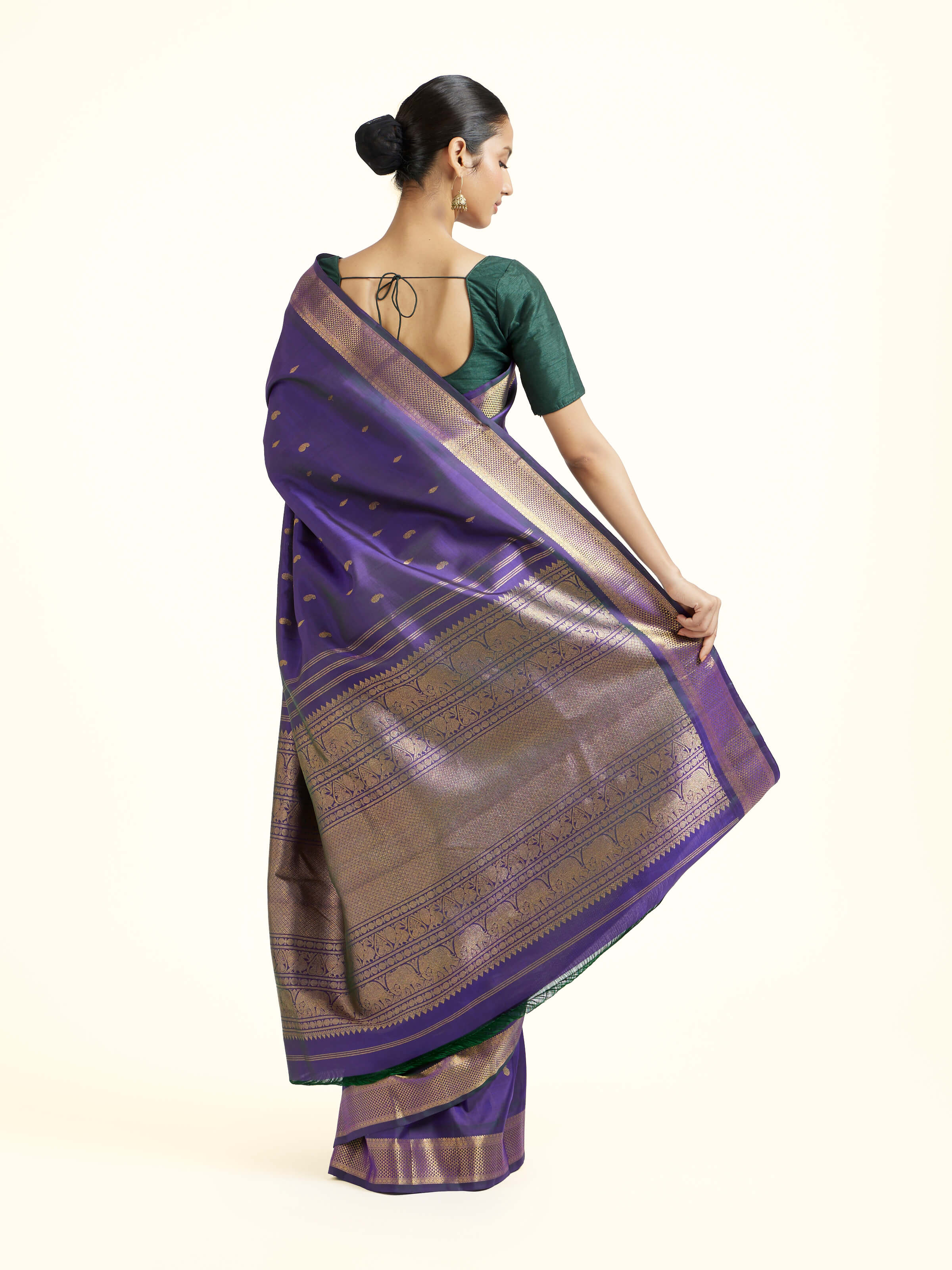 Blue Silk Kancheepuram Handloom Saree