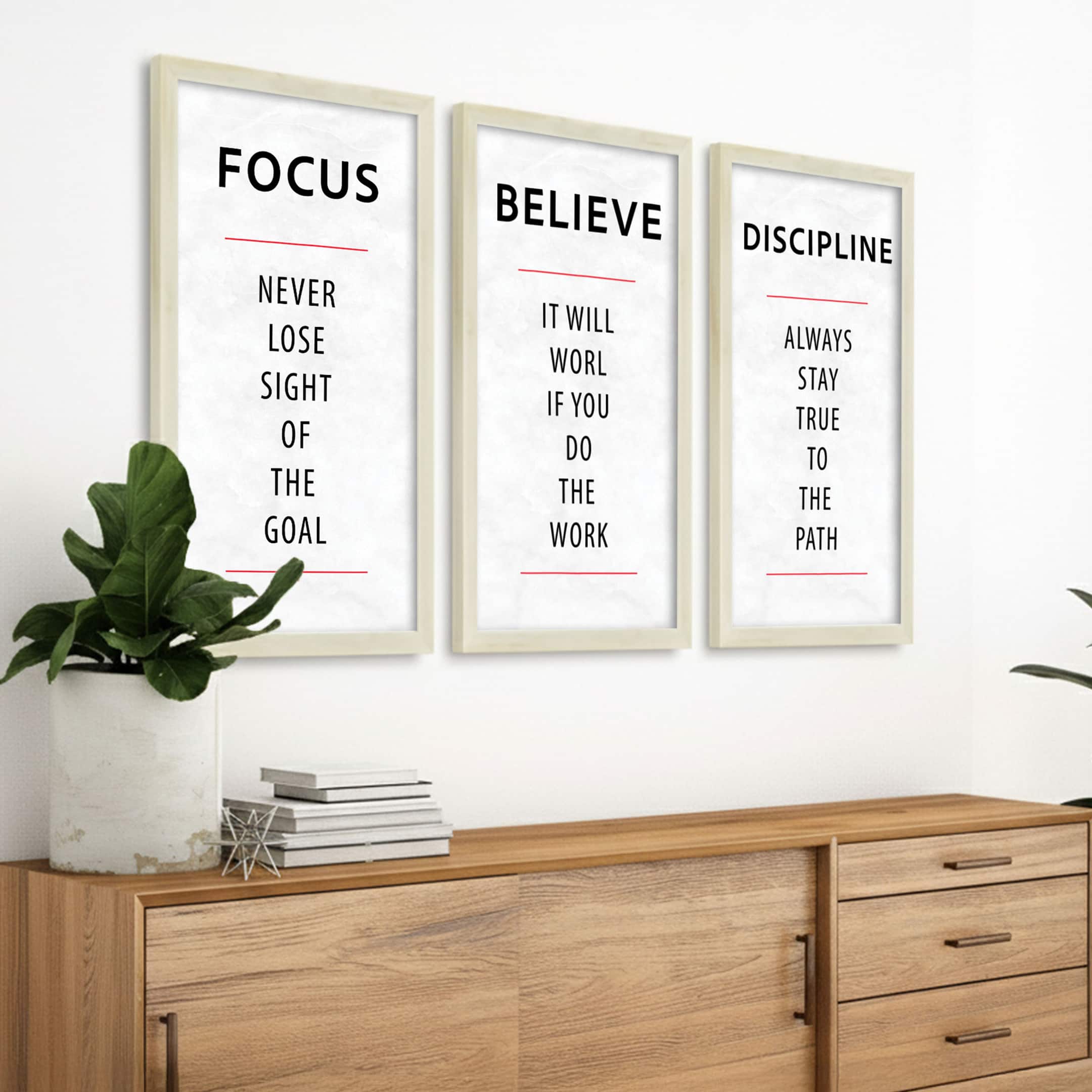 The Castle Decor Motivational Quotes Wall Art Set of 3 9x17 Inch - The Castle Decor