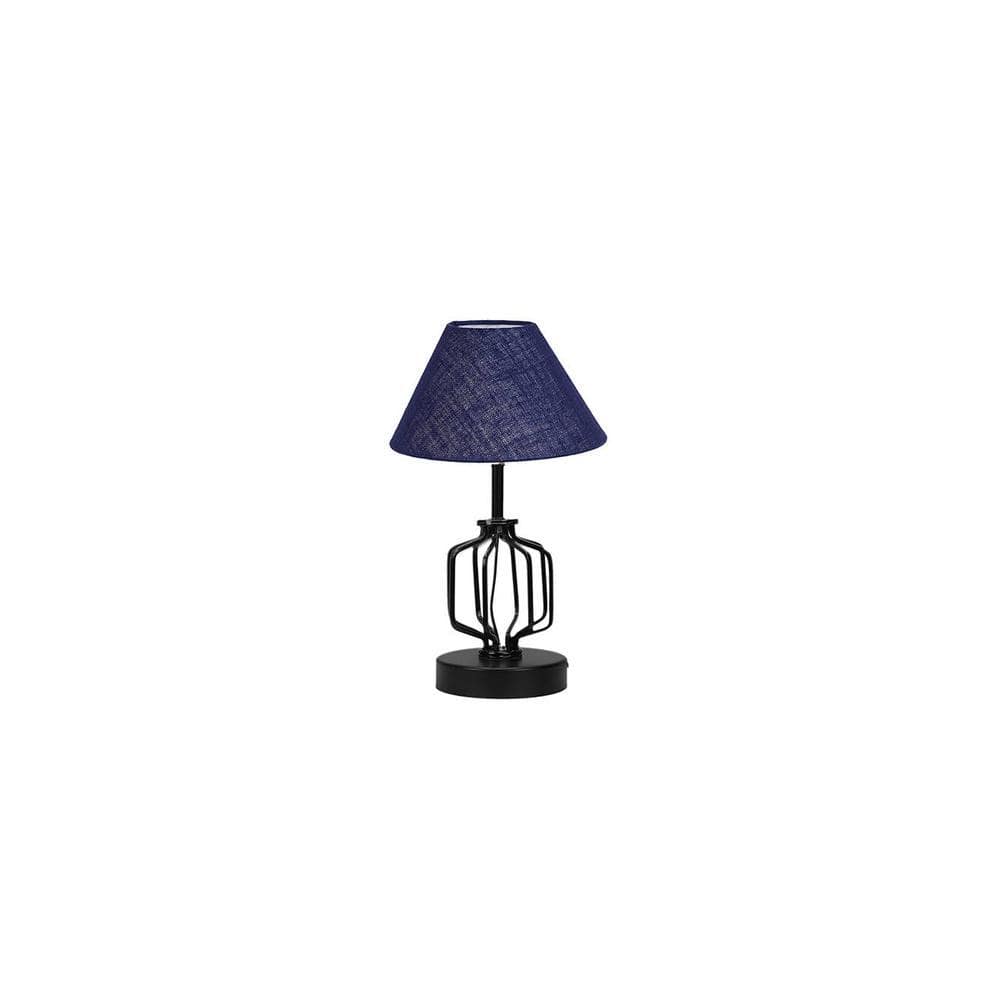 Gwendolyn Blue Jute Table lamp with Iron Base