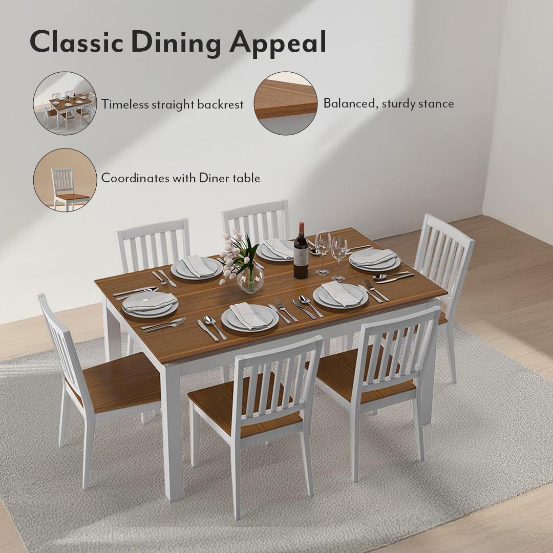 Diner Solid Wood Dining Chair Set Of 2 In Golden Oak Finish