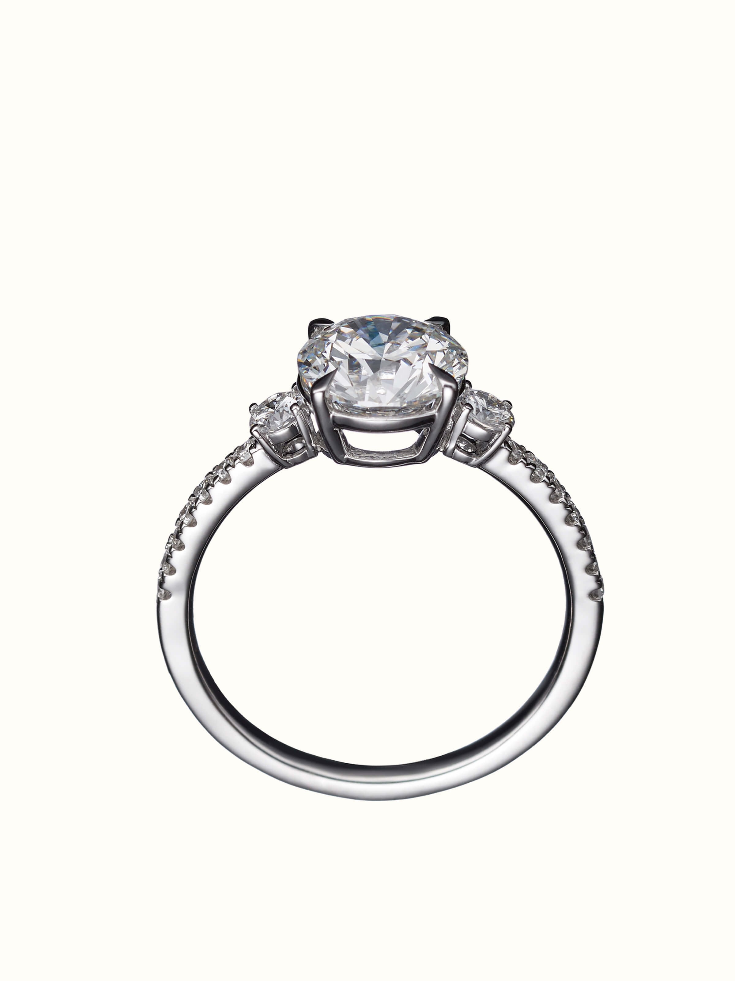 back view of open setting 14 karat gold ring