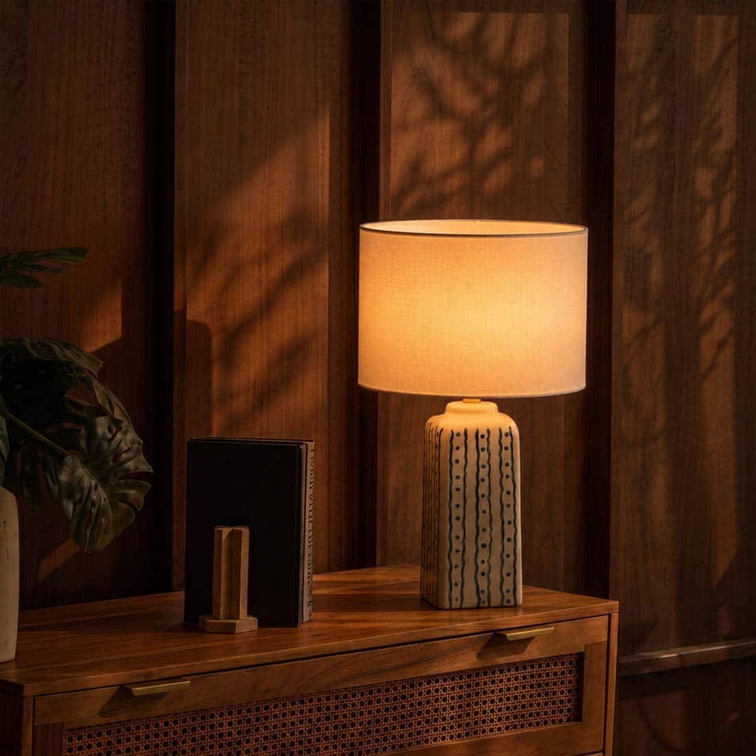 Maiori Handicrafted Table Lamp in Black, blue and white Colour - Orange Tree