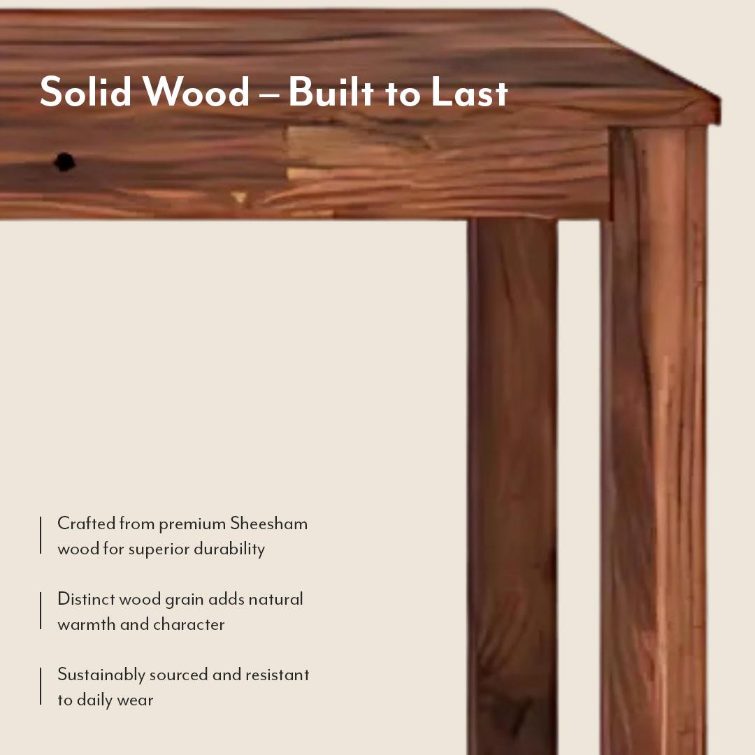 Arabia Xl Storage 6 Seater Dining Table In Teak Finish