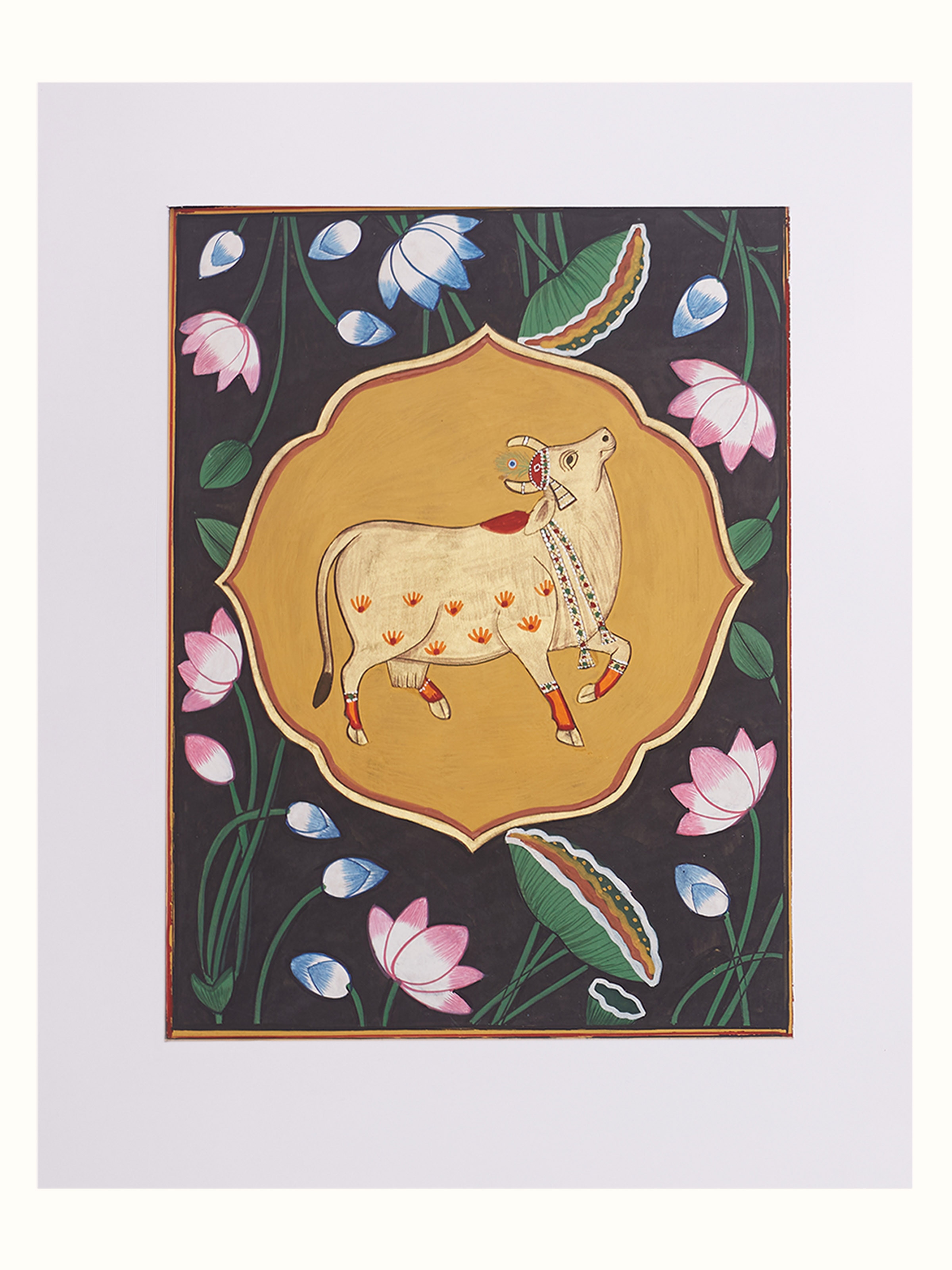 Cow Kamal Talai Pichwai Painting