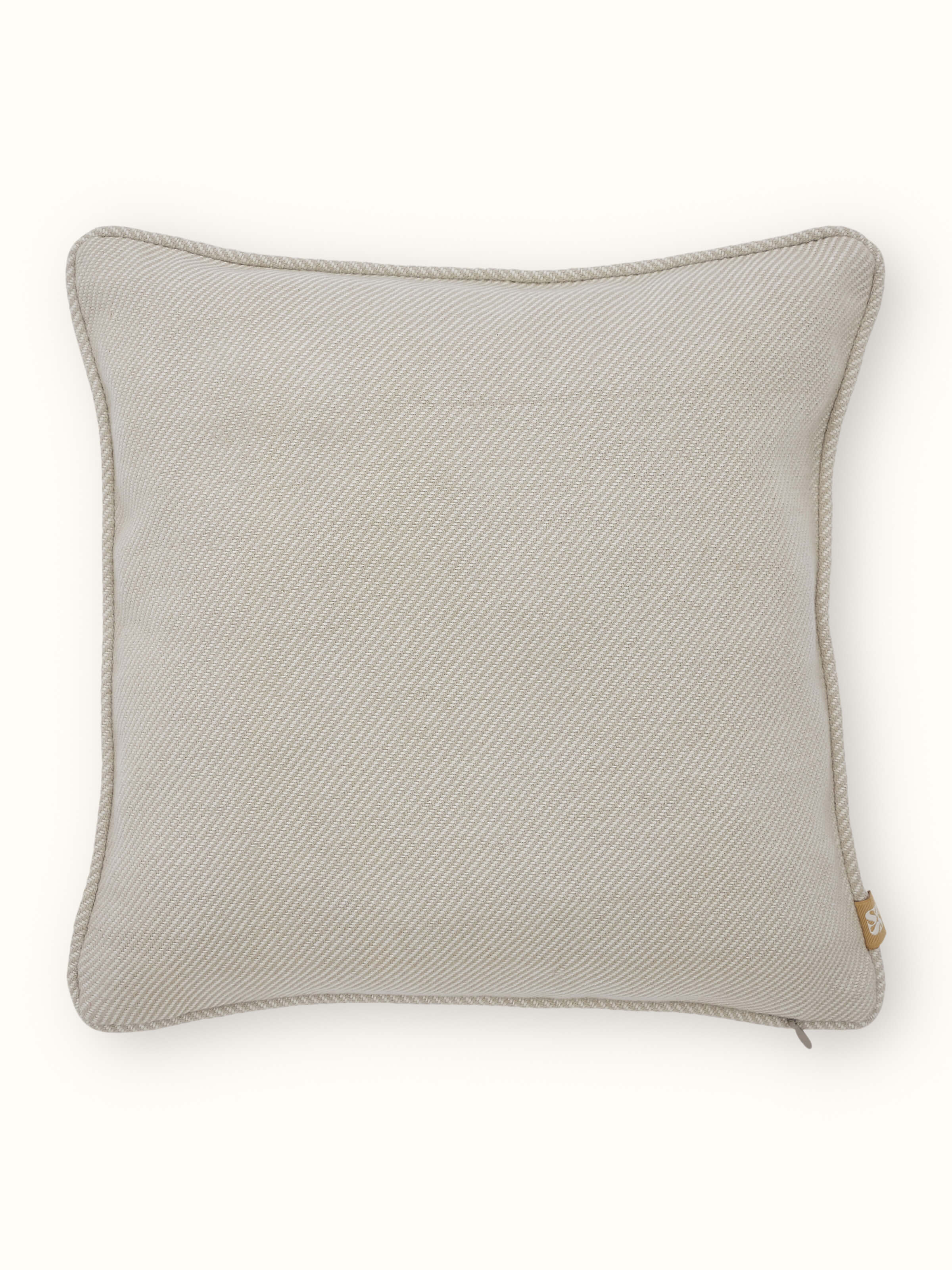 Godna Light Beige Buta Cotton Handwoven Pattu Cushion Cover
