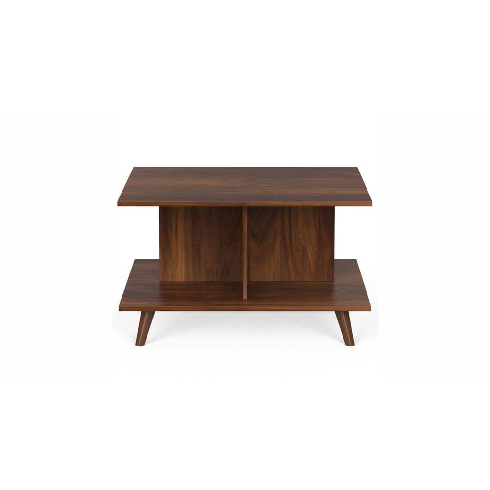 Sydney Engineered Wood Sqaure Shape Coffee Center Sofa Teapot Teapoy Console Corner Side For Sofa Living Room Home Hall Furniture (Brown Maple)