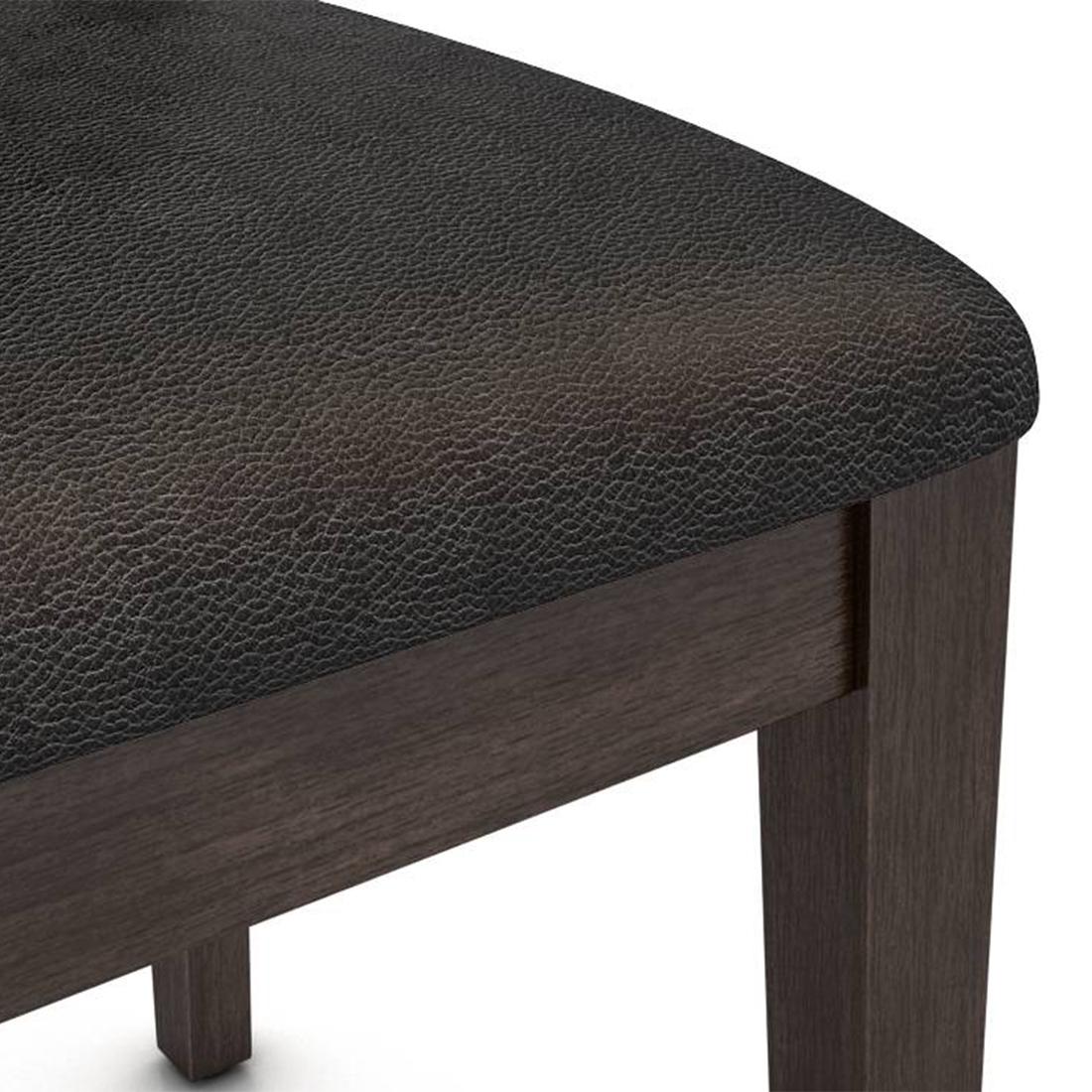 Wesley - Cabalo (Leatherette) 4 Seater Round Glass Top Dining Table Set (Colour- Black, Finish- Dark Walnut)