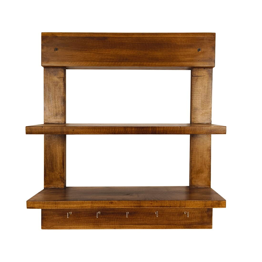 Verona Wooden Wall Shelf Organiser With Key Holders