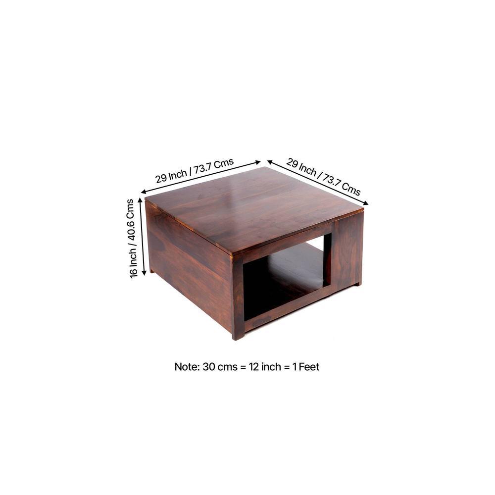 Milan Sheesham Wood Coffee Table In Walnut Finish