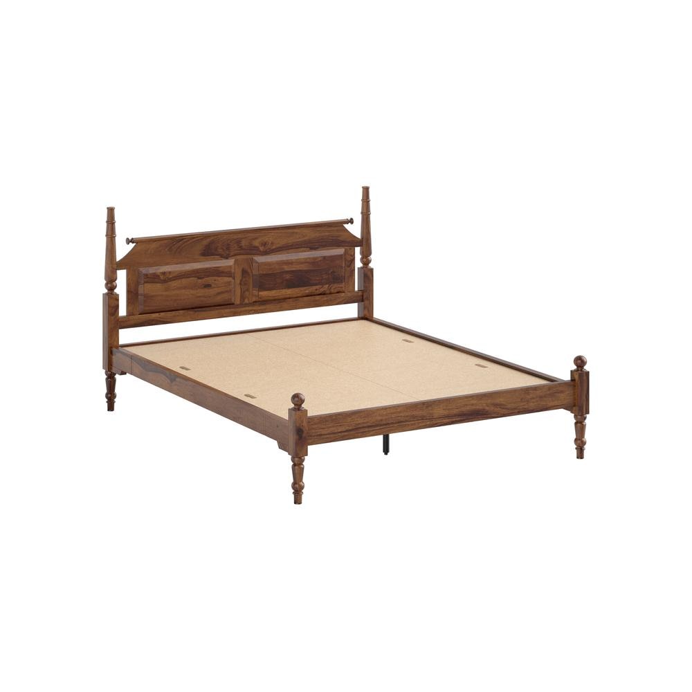 Sovereign Solid Wood King Size Non Storage Bed In Provincial Teak Finish