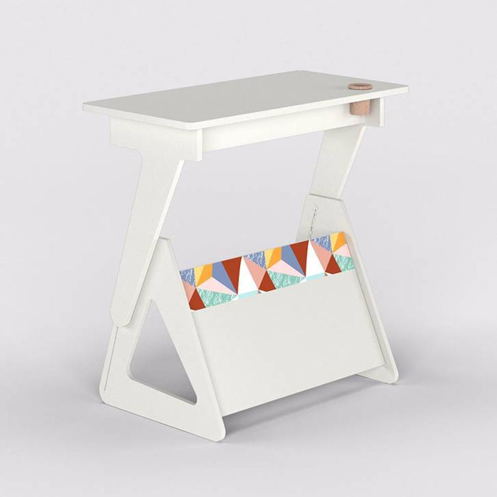 Height Adjustable Growing Up Table - White-Kids