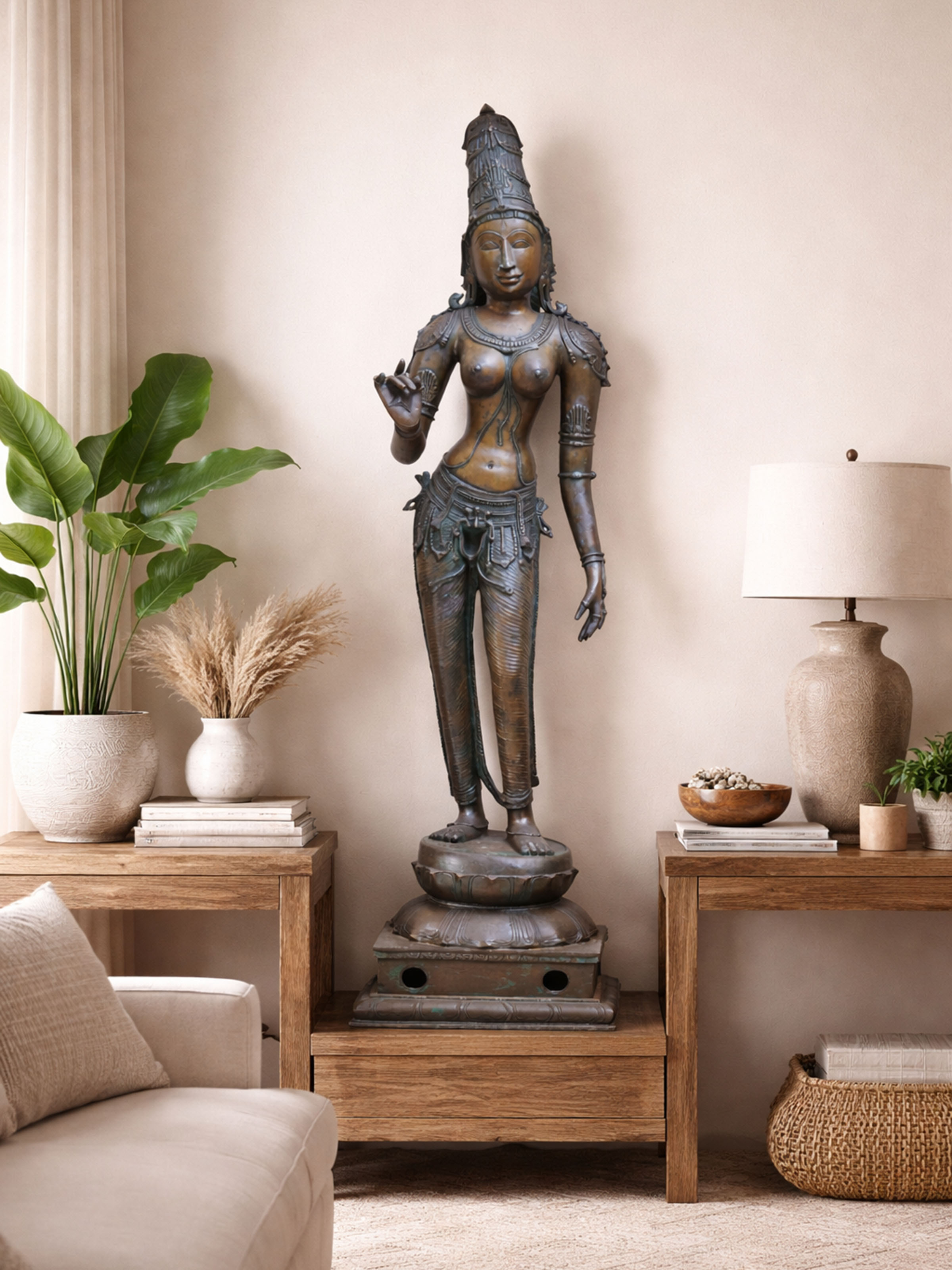 Bronze Cast Parvati Devi Idol
