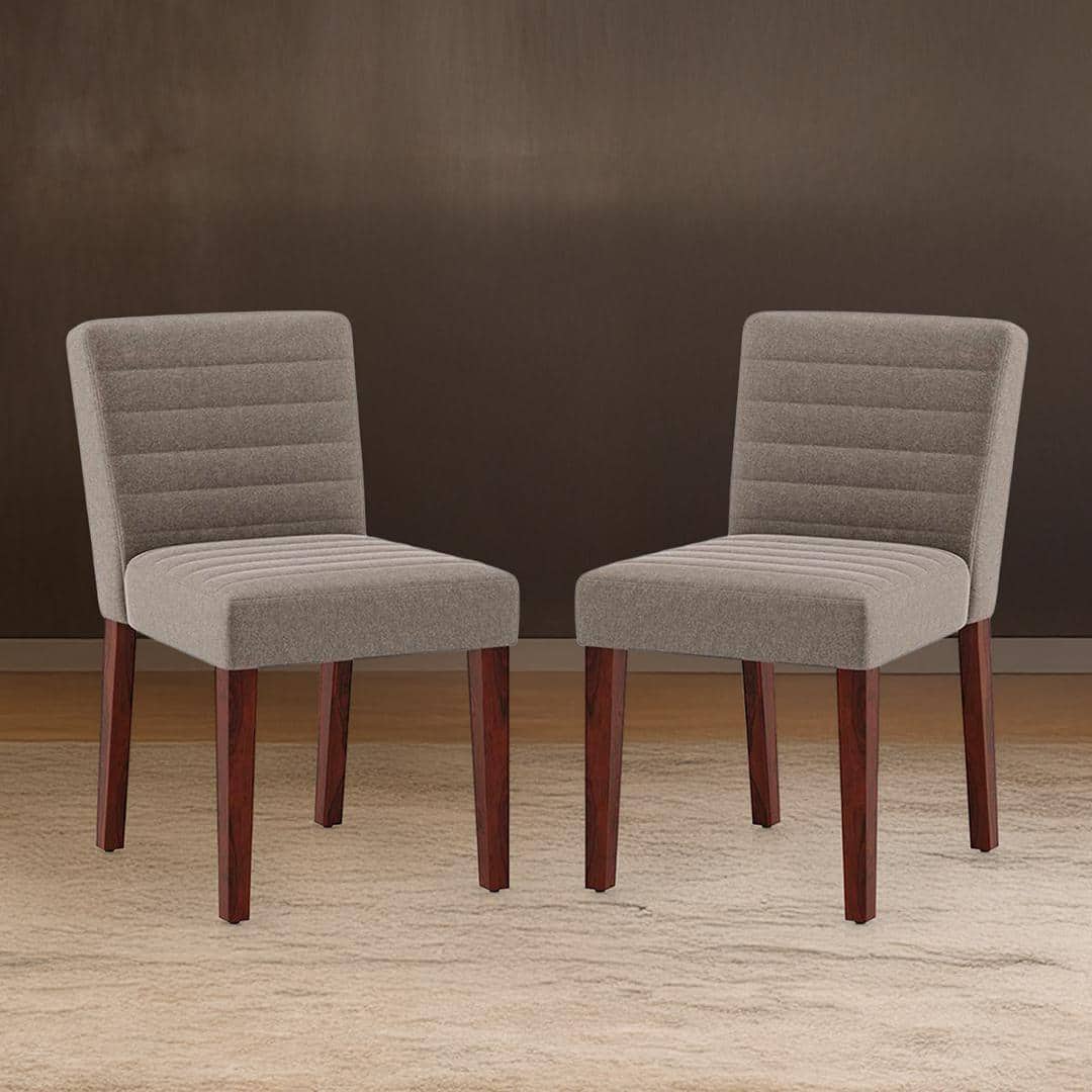 Ludo Upholstered Dining Chair In Shitake Beige Fabric