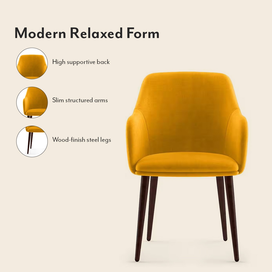 Owen Lounge Chair in  Matte Mustard Yellow Colour