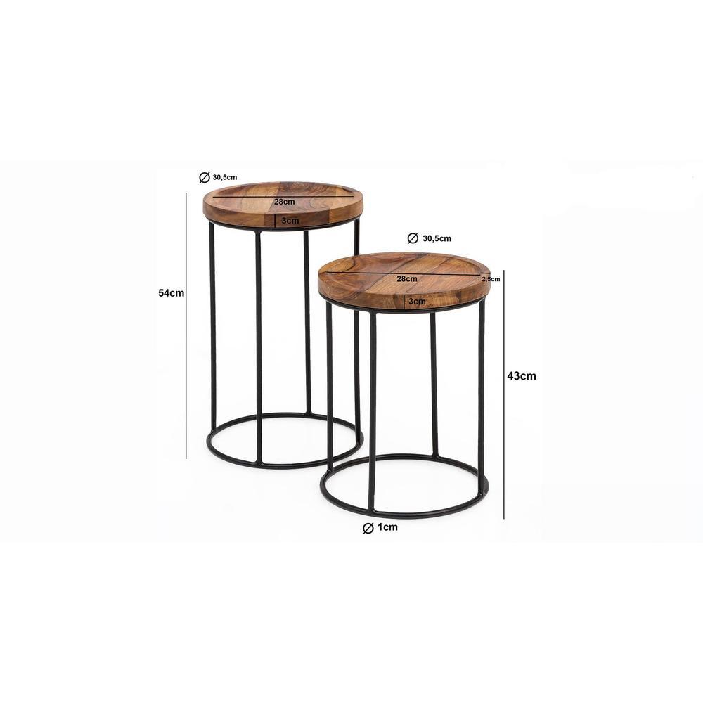 Shadow Solid Wood Nested Tables - Set of 2