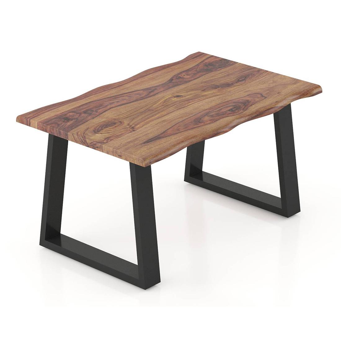 Aquila Live Edge Rectangular Solid Wood Coffee Table In Finish Teak
