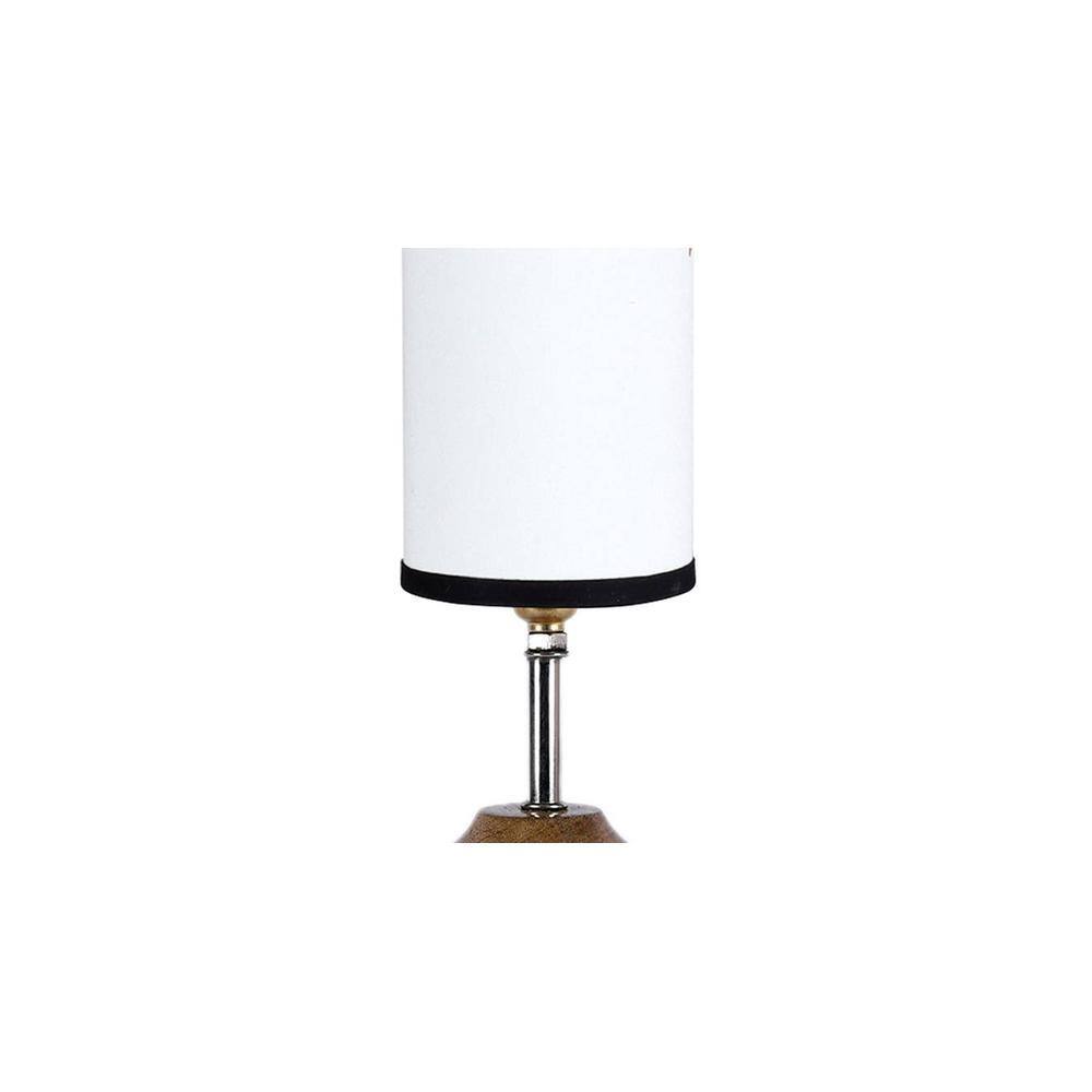 Alexandra Wood Table lamp with Multicolor cotton Shade