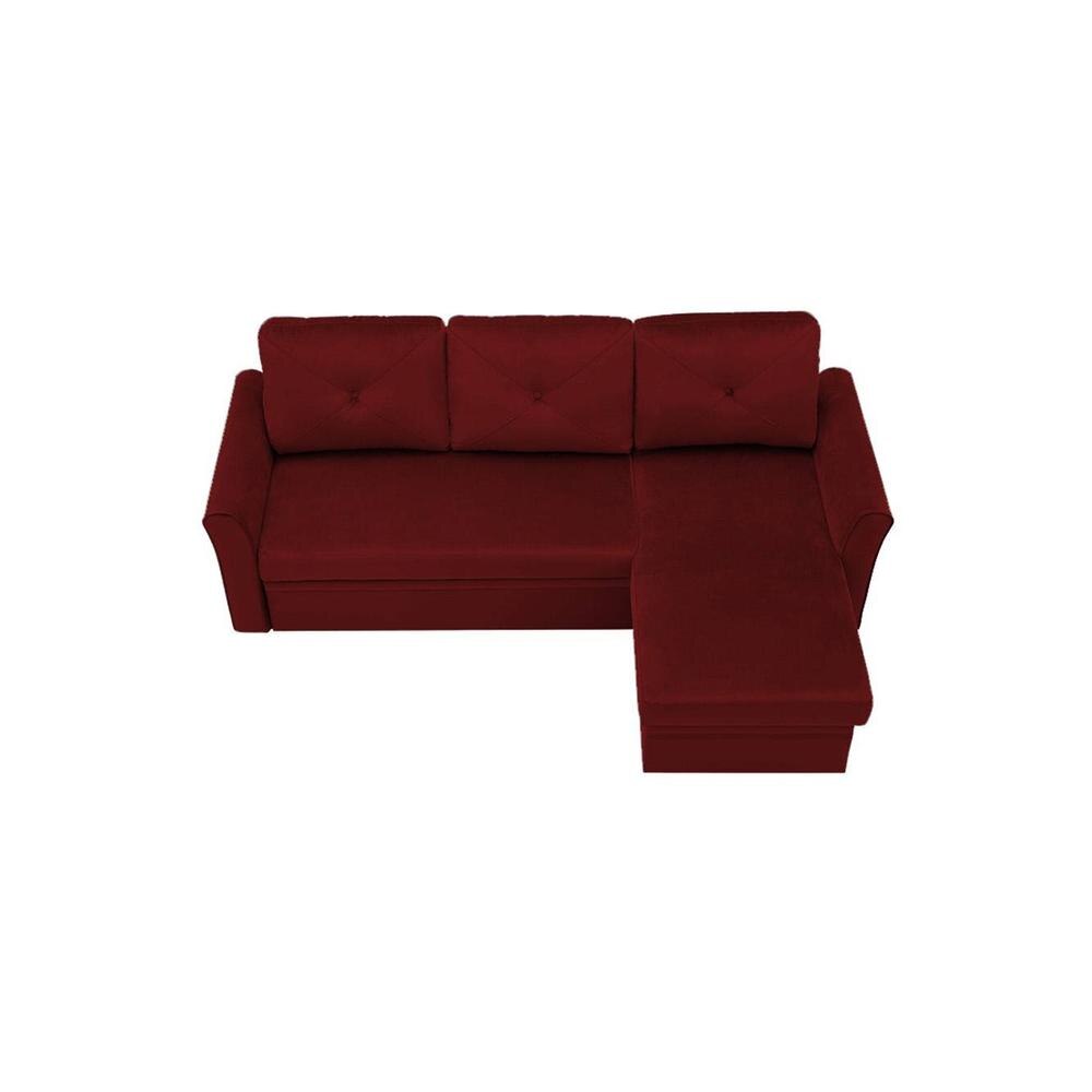 Scarlet Solid Wood Sofa cum Bed in Maroon