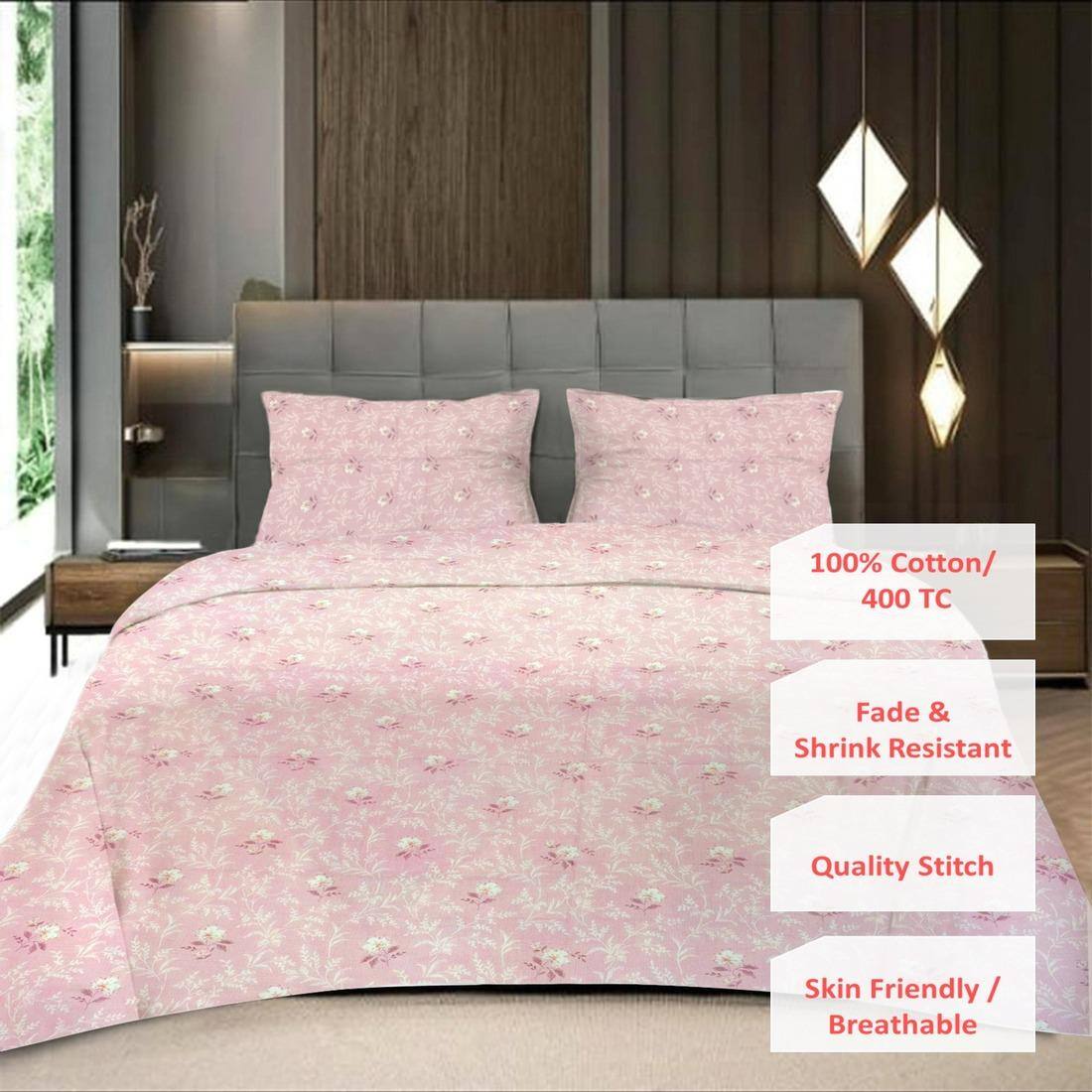 Threads Silky Touch Premium Super Double Queen Size Flat Bedsheet 254 x 230 cms