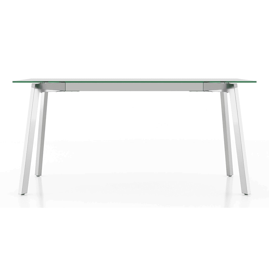 Carmen 6 Seater Glass Top Dining Table In Silver Finish