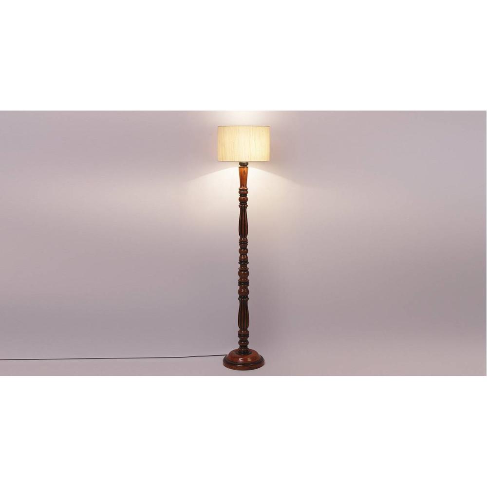 Cameron Brown Cotton Shade Floor Lamp