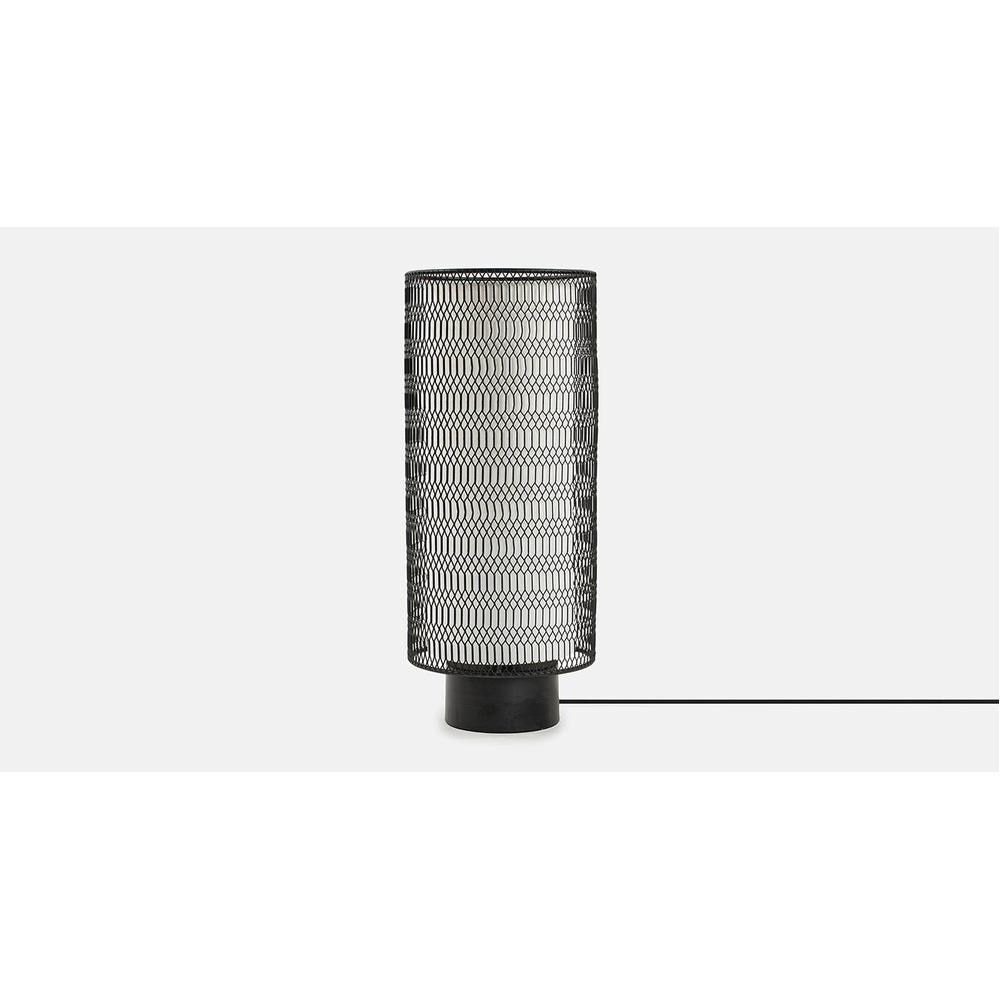 Romy Black Table Lamp With Black Iron Base