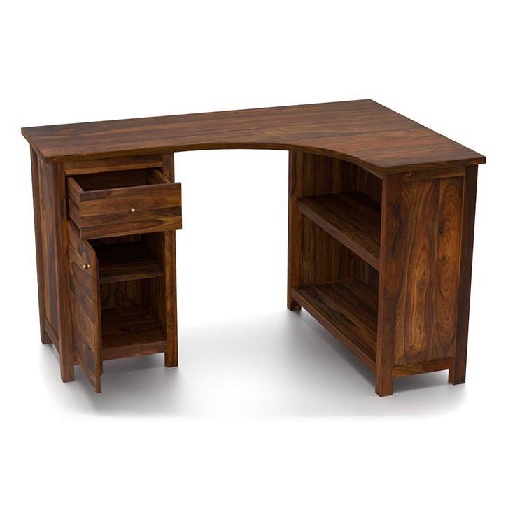 Dickens Solid Wood Study Table in Teak Finish