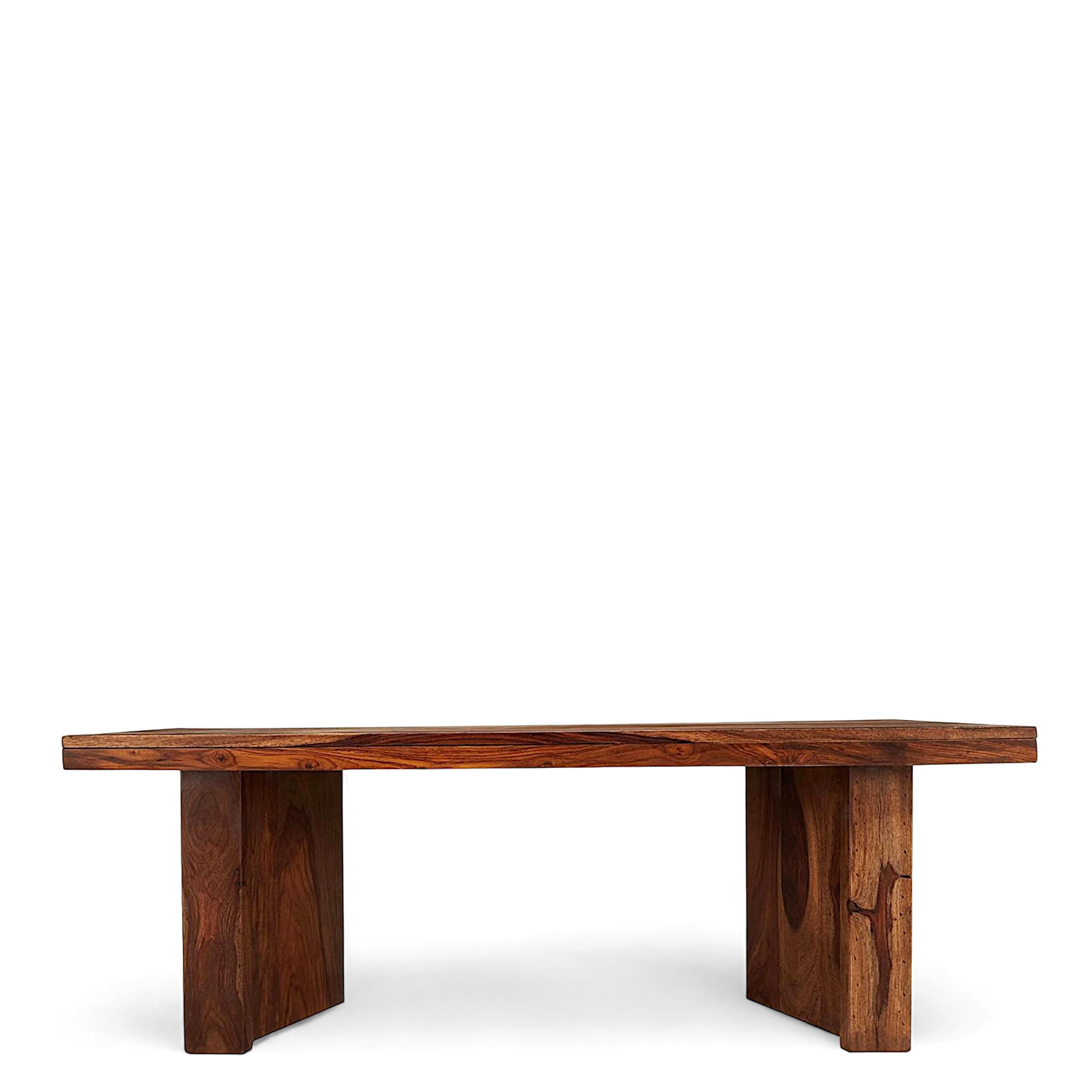 Kassel Sheesham Wood Contemporary Rectangle Coffee Table In Natural Teak Finish