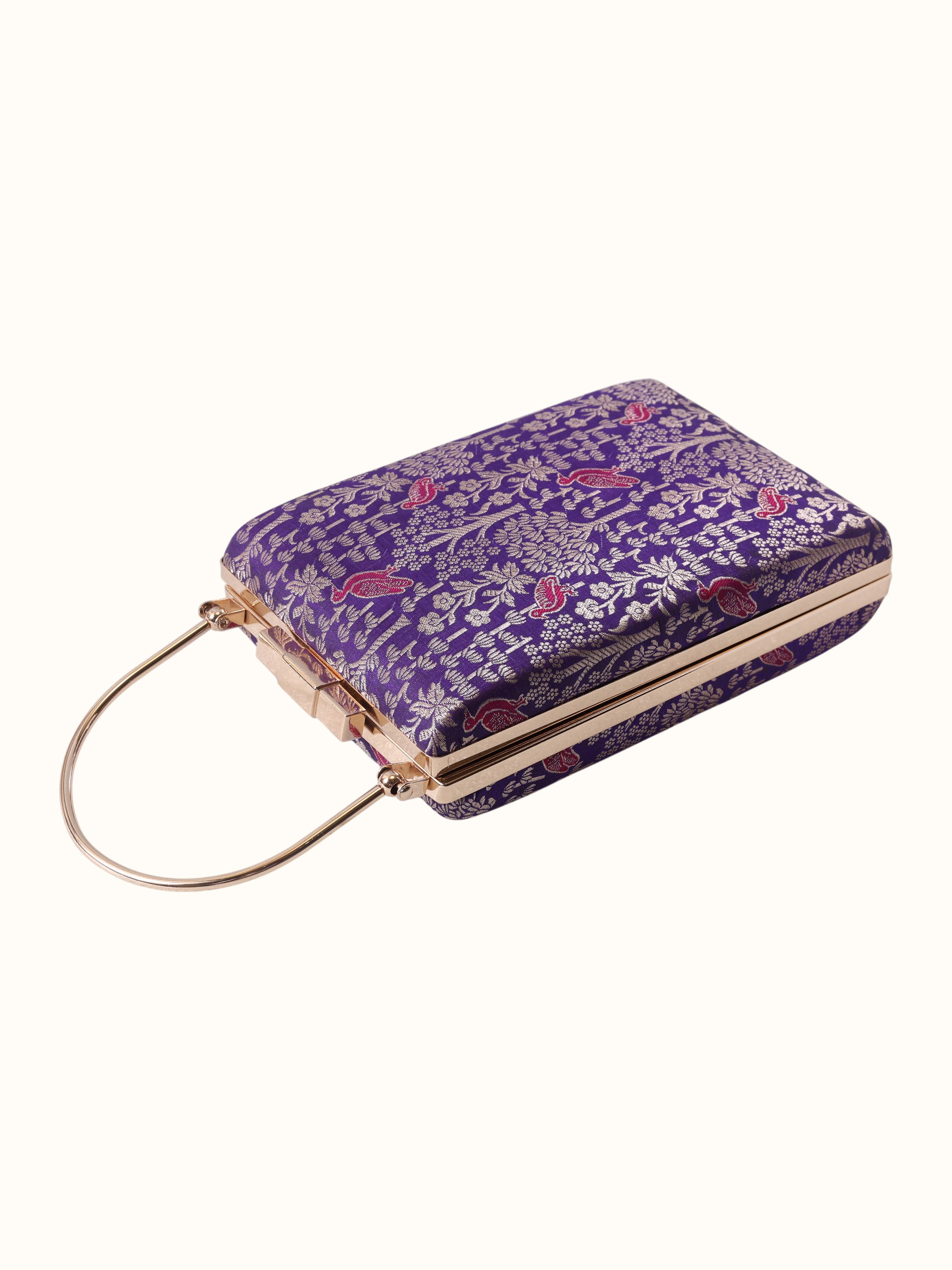 Purple Handwoven Brocade Handbag